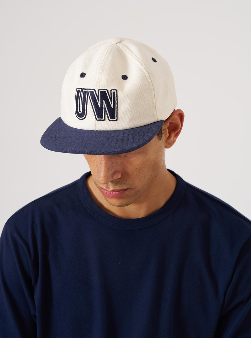 Ecru/Navy Canvas Baseball Hat