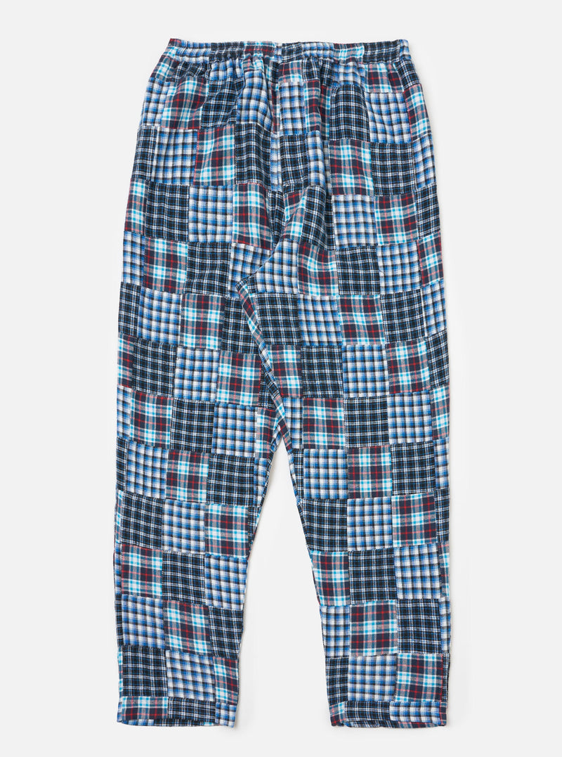 Blue Brushed Patchwork Pyjama Pant
