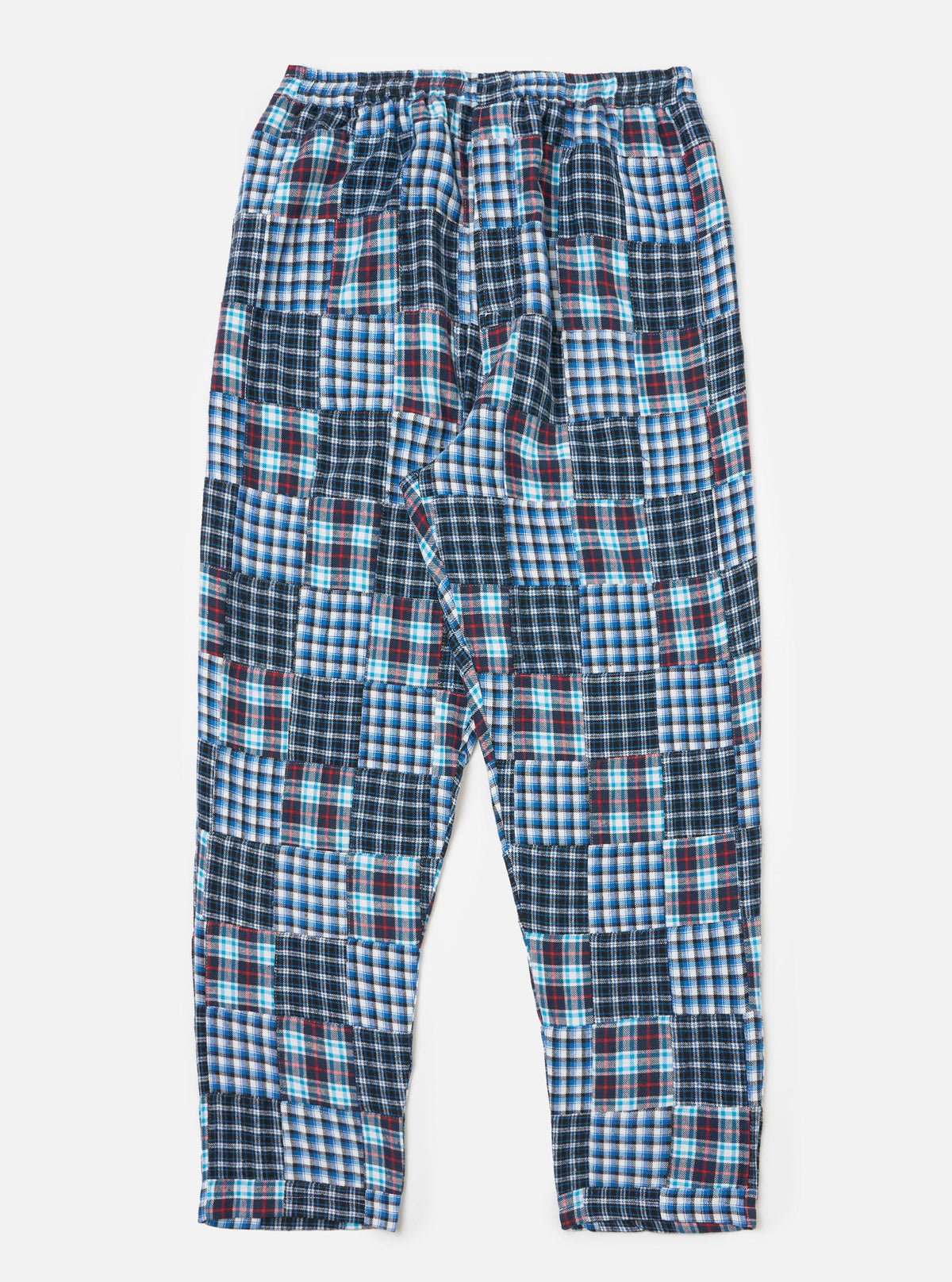 Blue Brushed Patchwork Pyjama Pant
