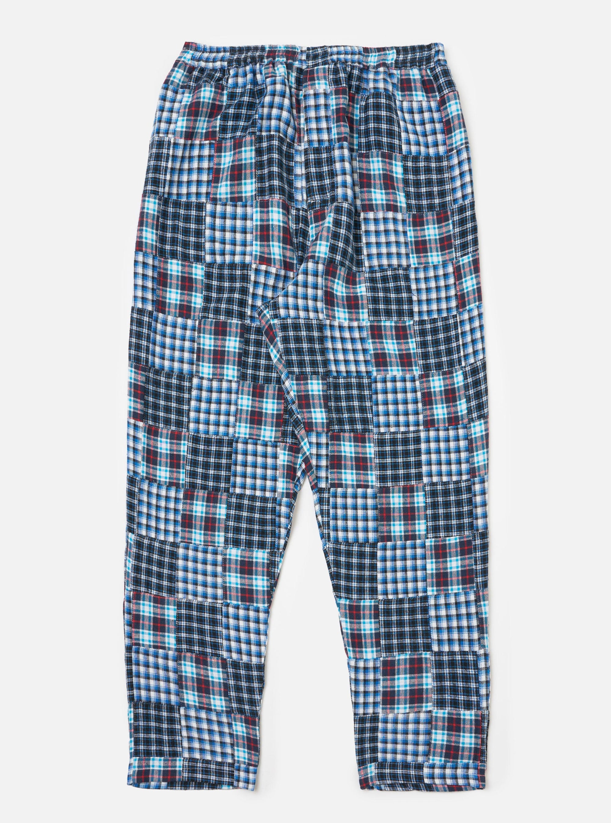 Blue Brushed Patchwork Pyjama Pant