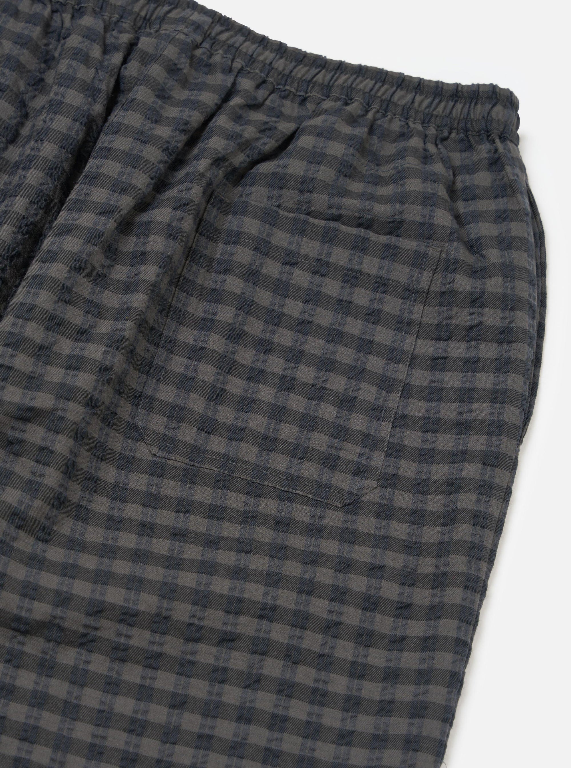 Charcoal/Navy Seersucker Plaid Pyjama Pant
