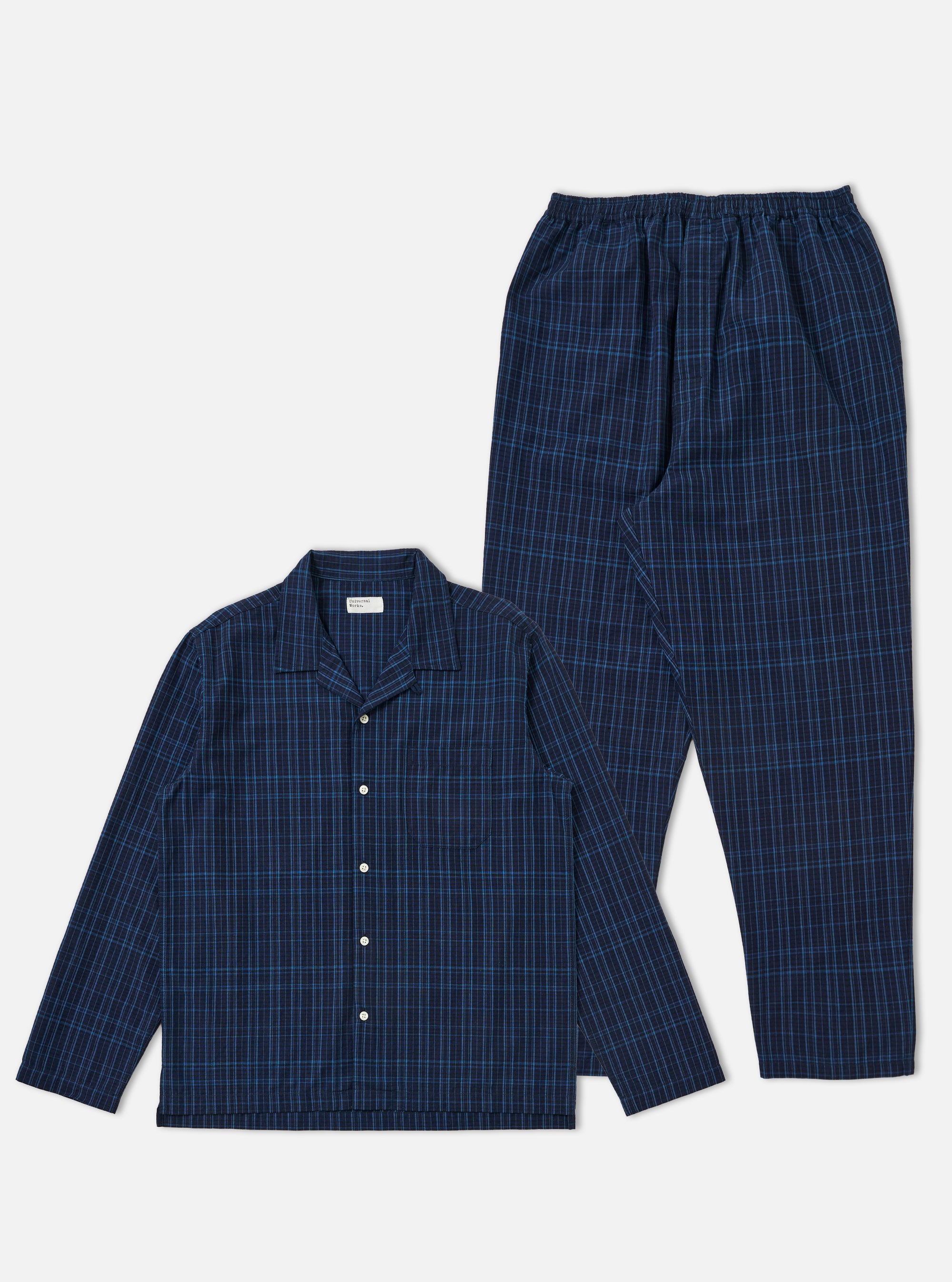 Indigo Plaid Long Pyjama Set
