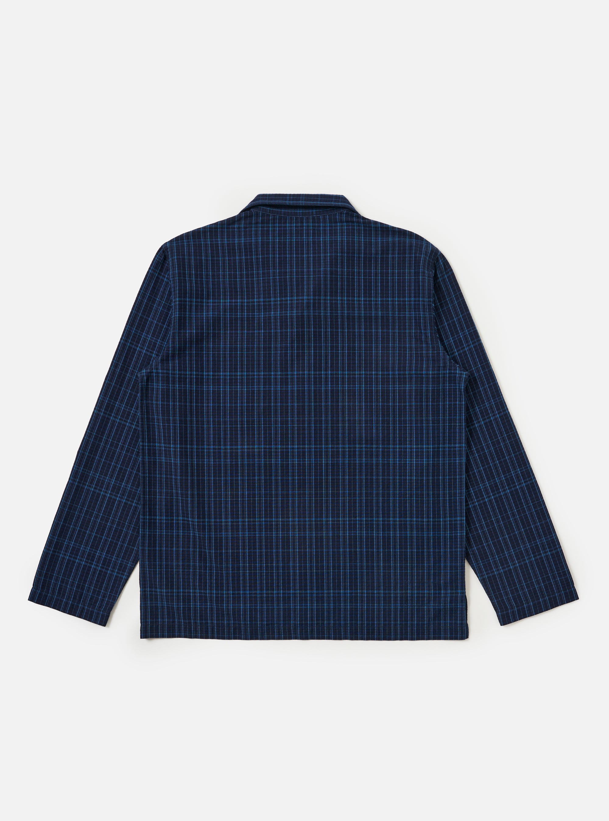 Indigo Plaid Long Pyjama Set
