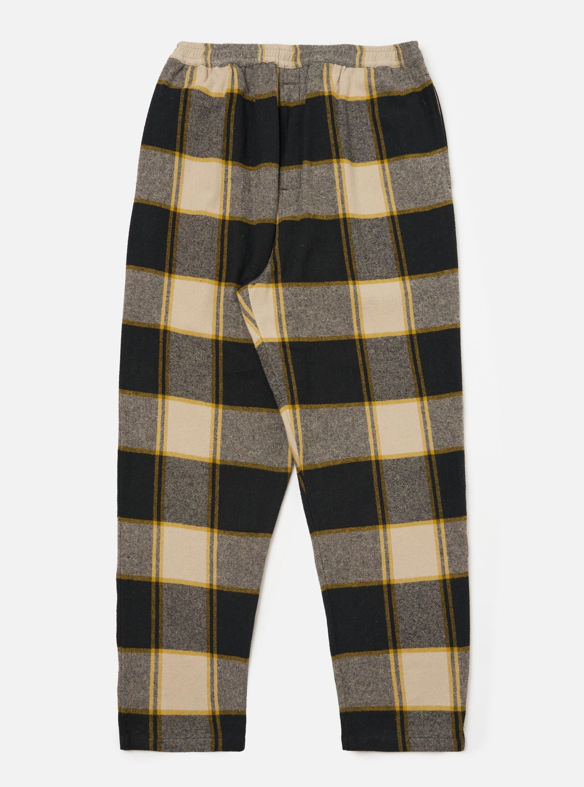 Black/Sand Brushed Big Check Long Pyjama Set