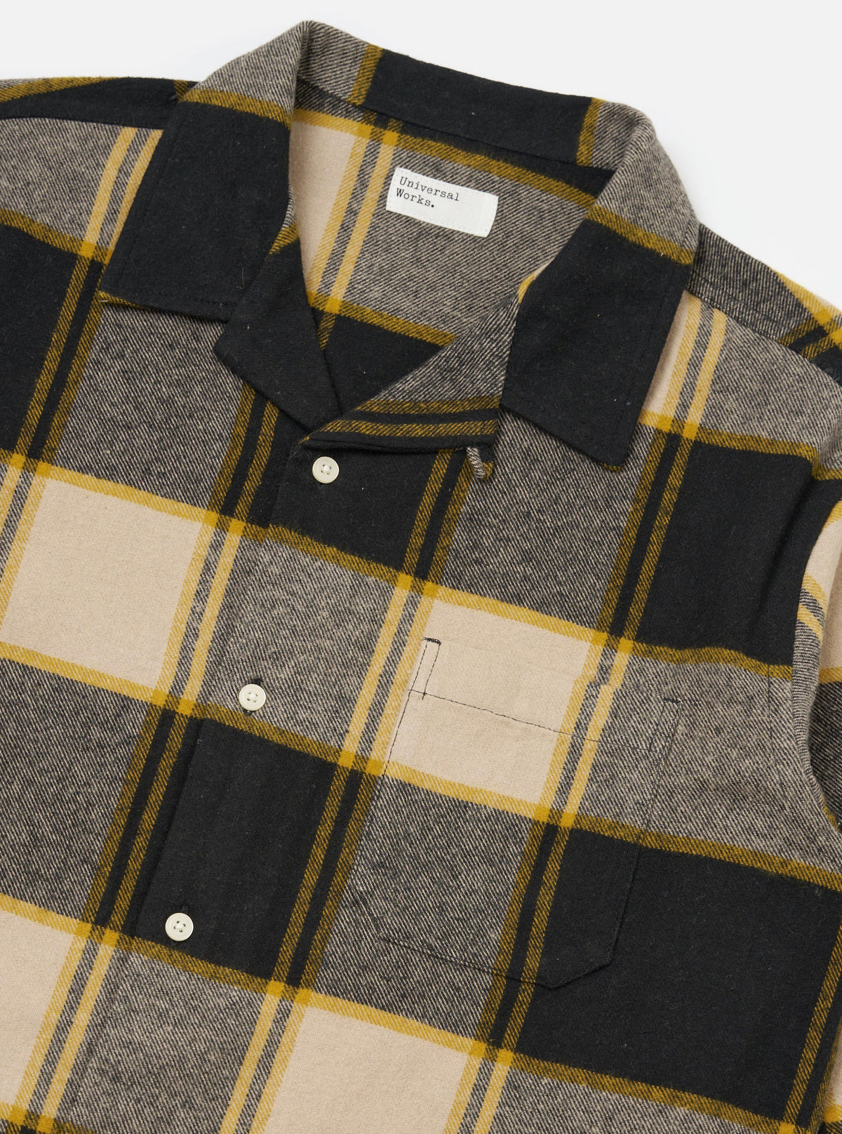 Black/Sand Brushed Big Check Long Pyjama Set