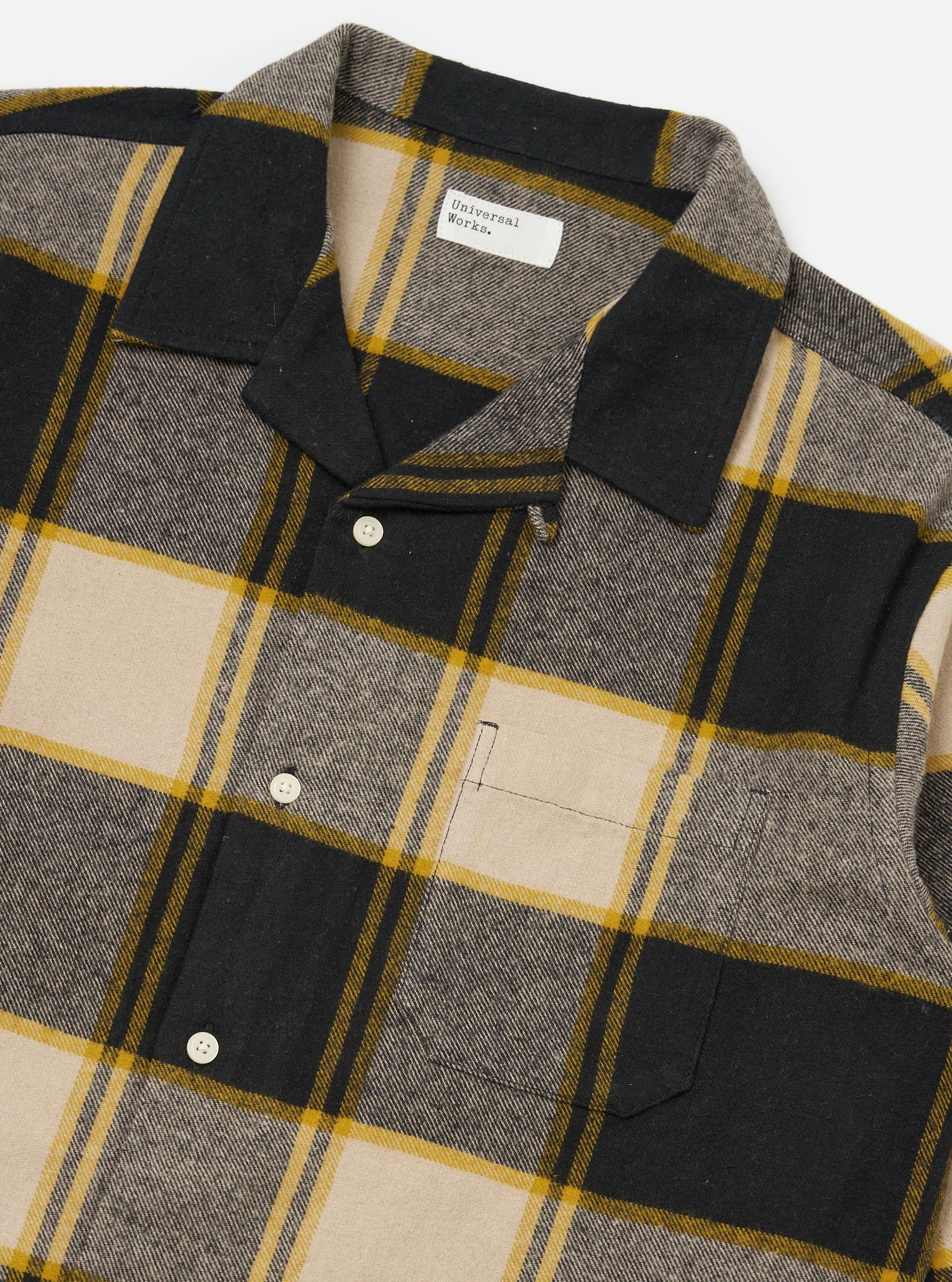 Black/Sand Brushed Big Check Long Pyjama Set