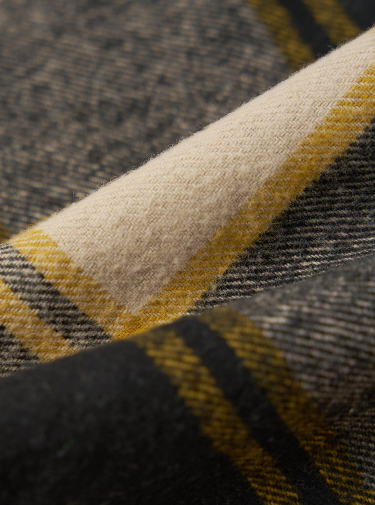 Black/Sand Brushed Big Check Long Pyjama Set