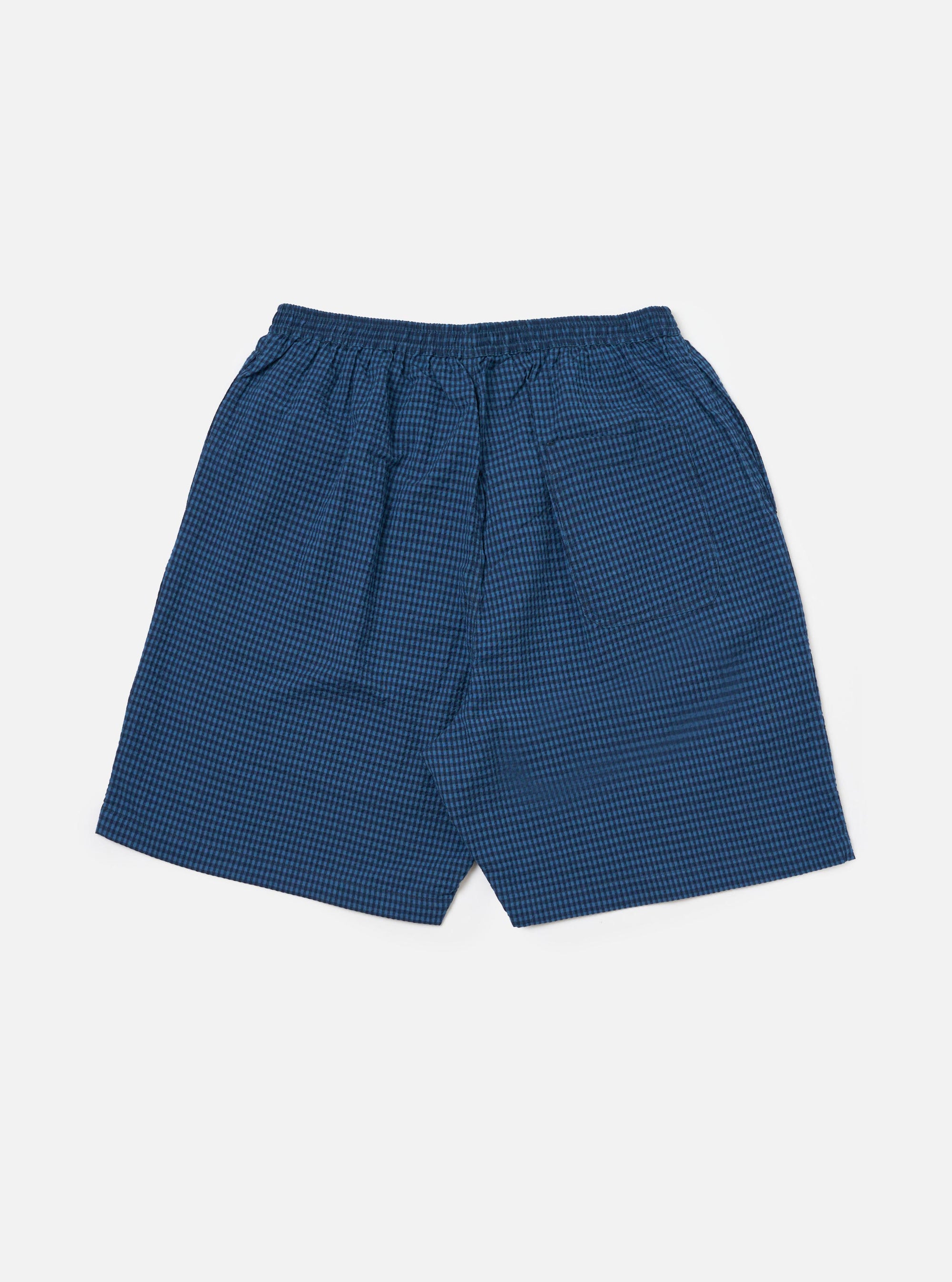 Blue Gingham Seersucker Pyjama Short