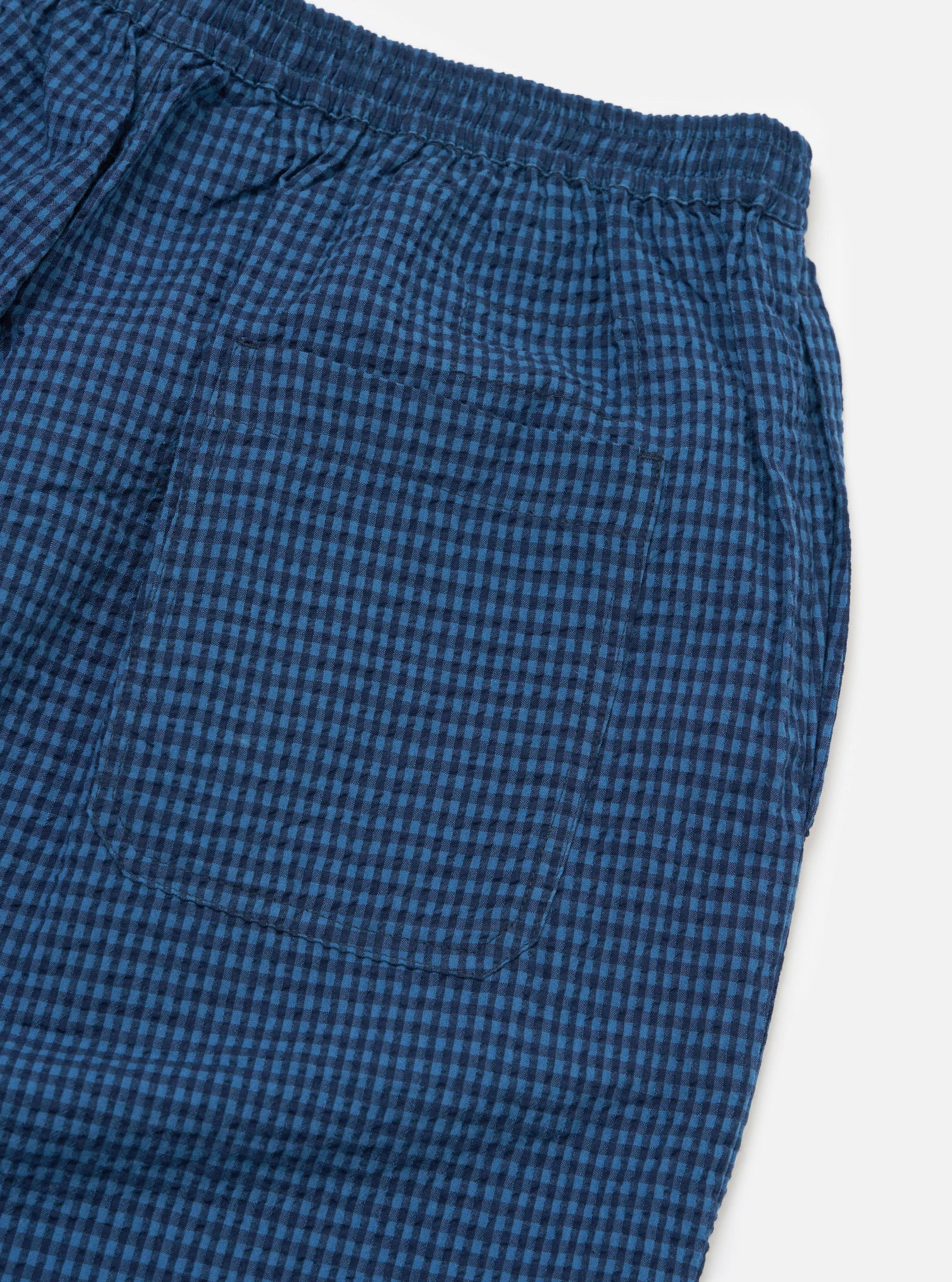 Blue Gingham Seersucker Pyjama Short