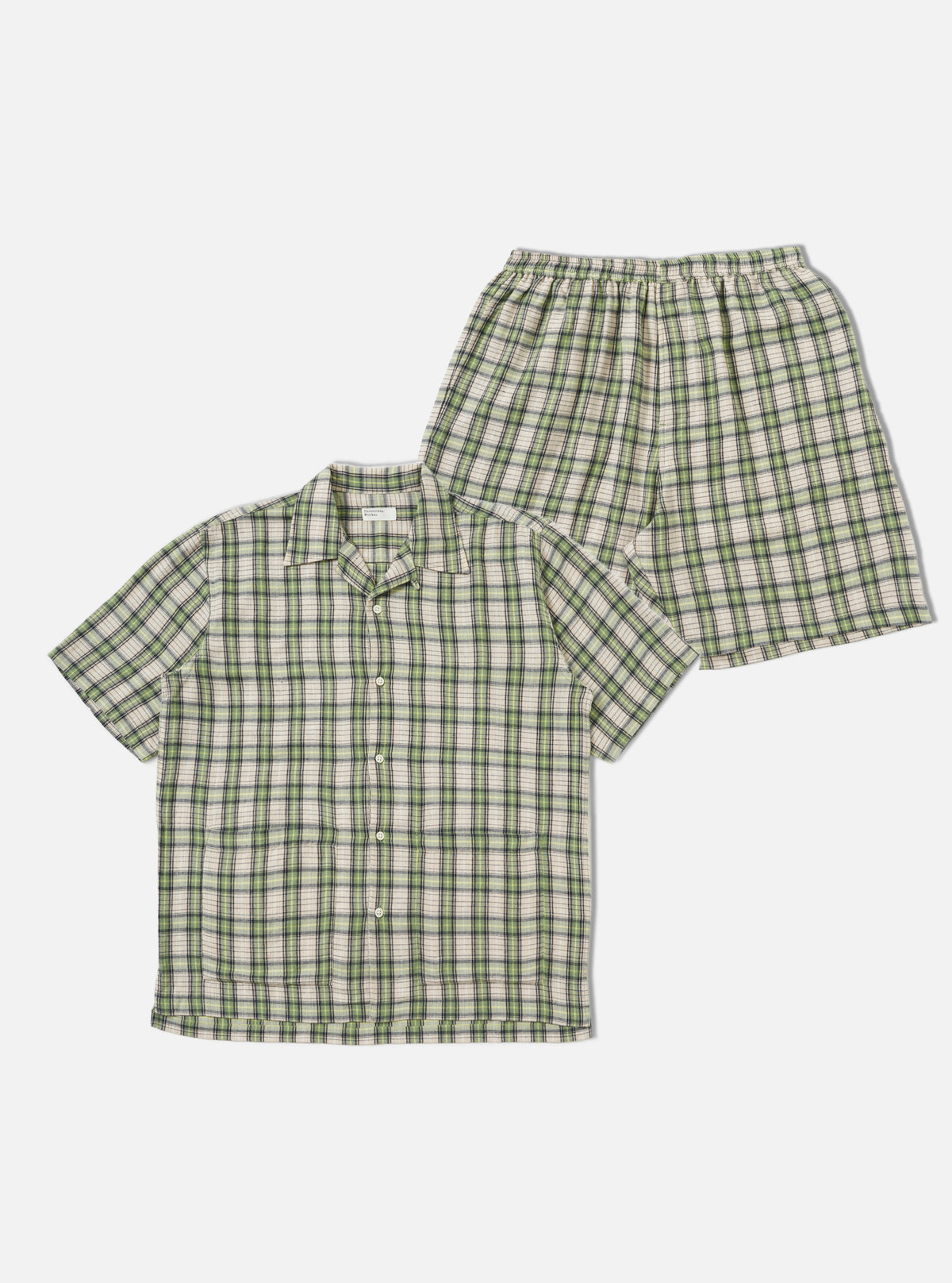 Green Busy Plaid Short Pyjama Set