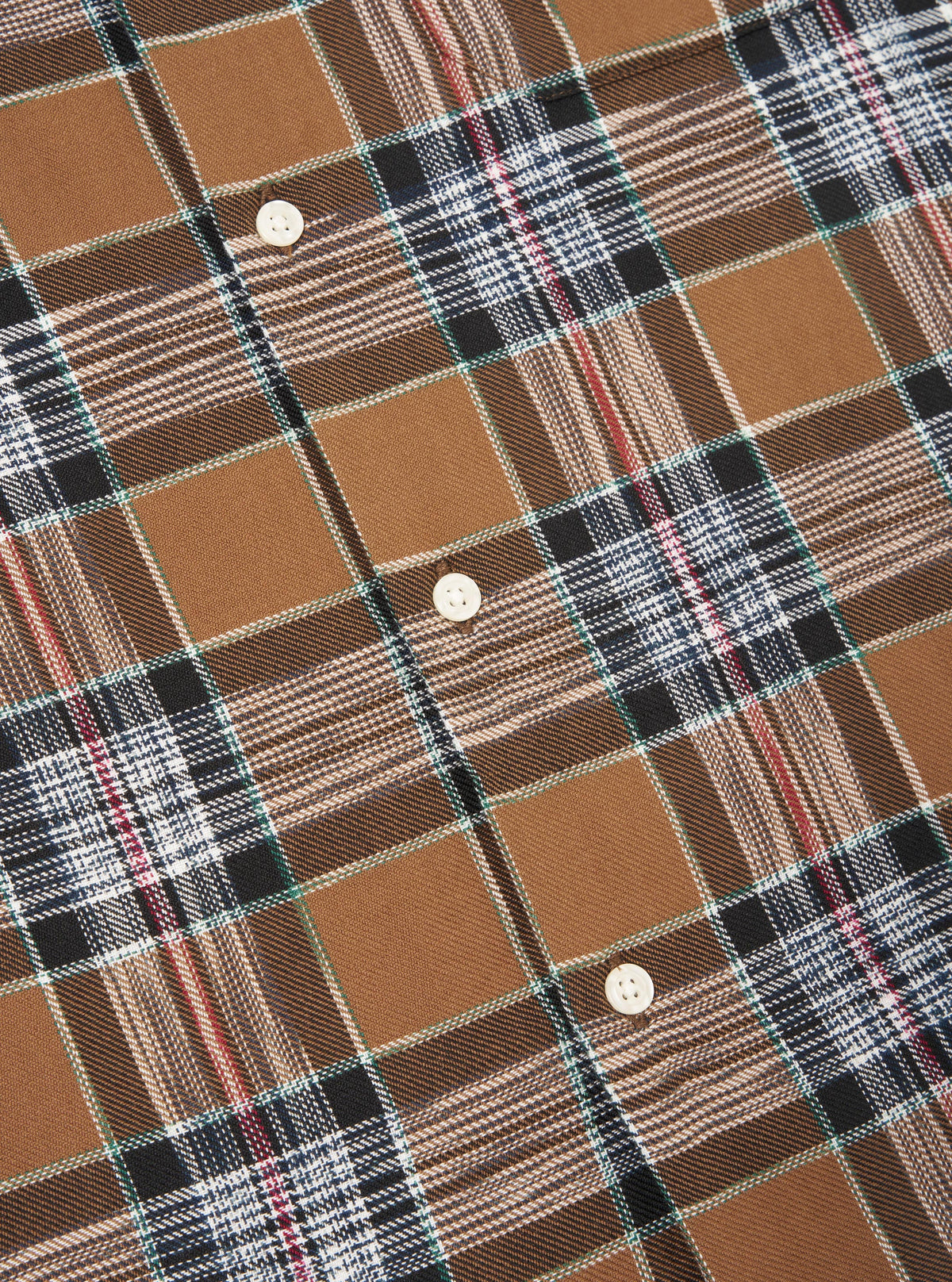 Brown Ikat Twill Check Long Pyjama Set