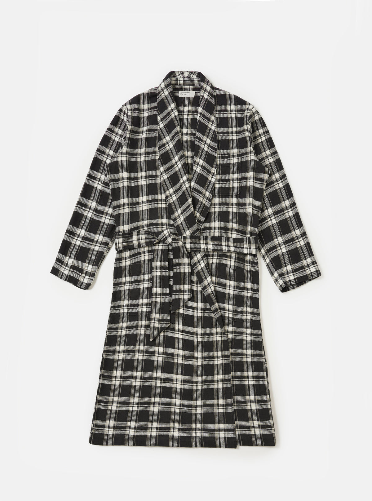 Black Twill Check Dressing Gown