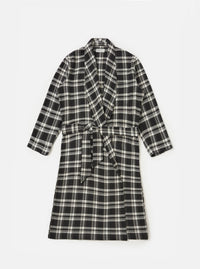 Black Twill Check Dressing Gown