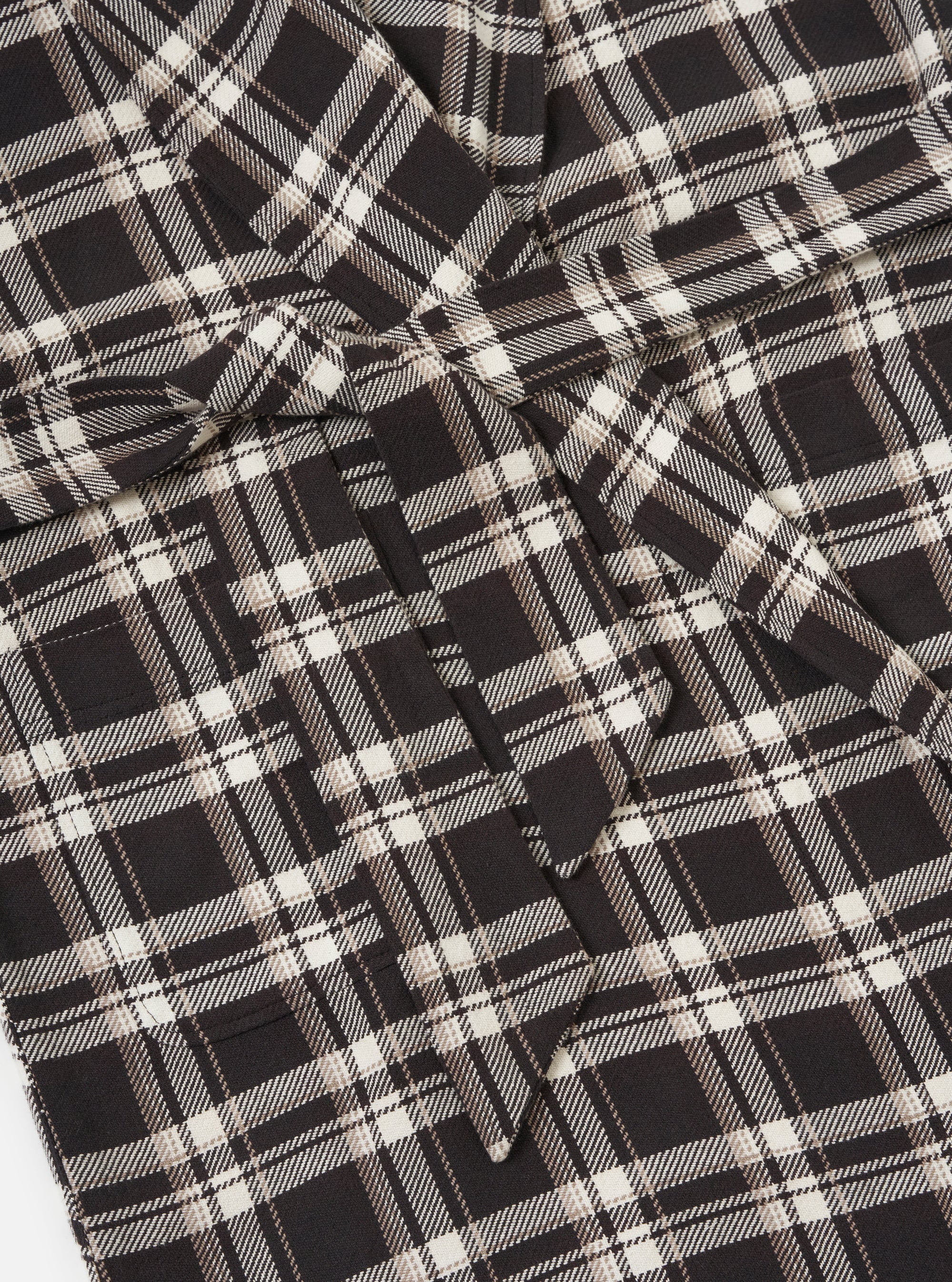 Black Twill Check Dressing Gown