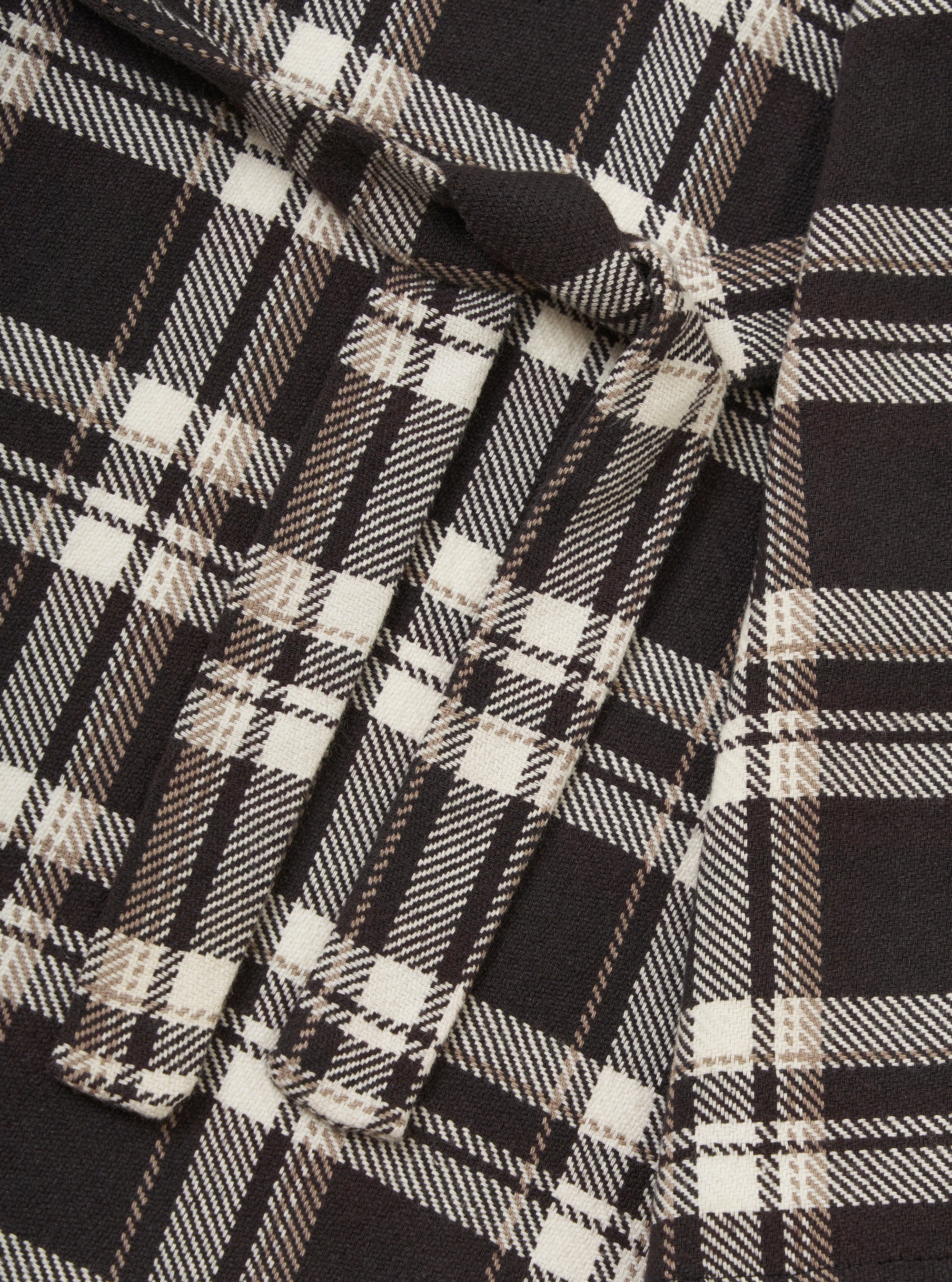 Black Twill Check Dressing Gown