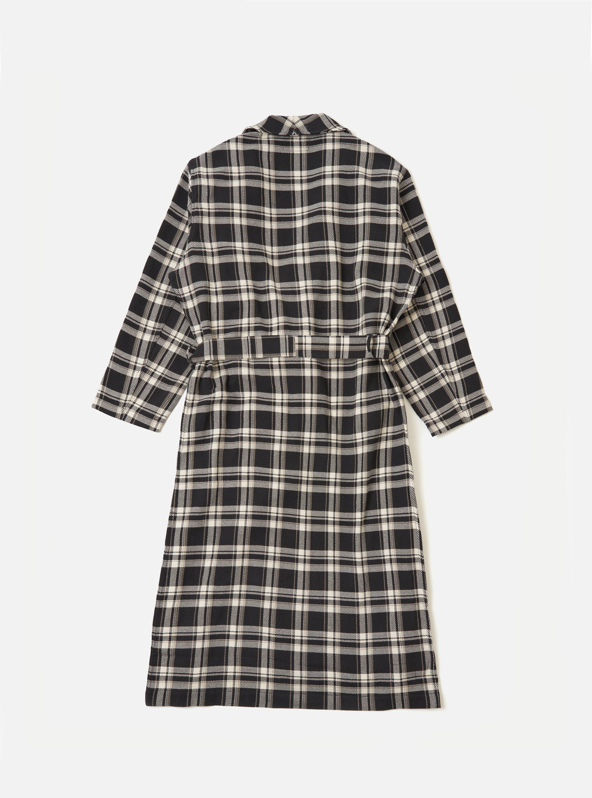 Black Twill Check Dressing Gown