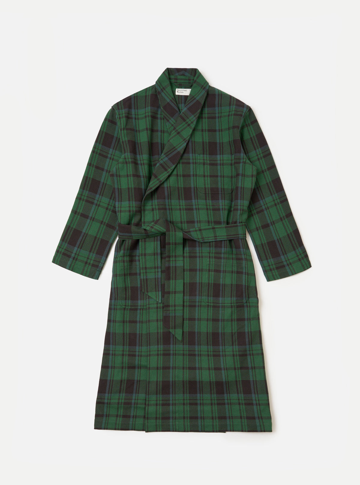 Green Twill Check Dressing Gown