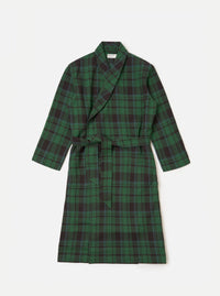 Green Twill Check Dressing Gown