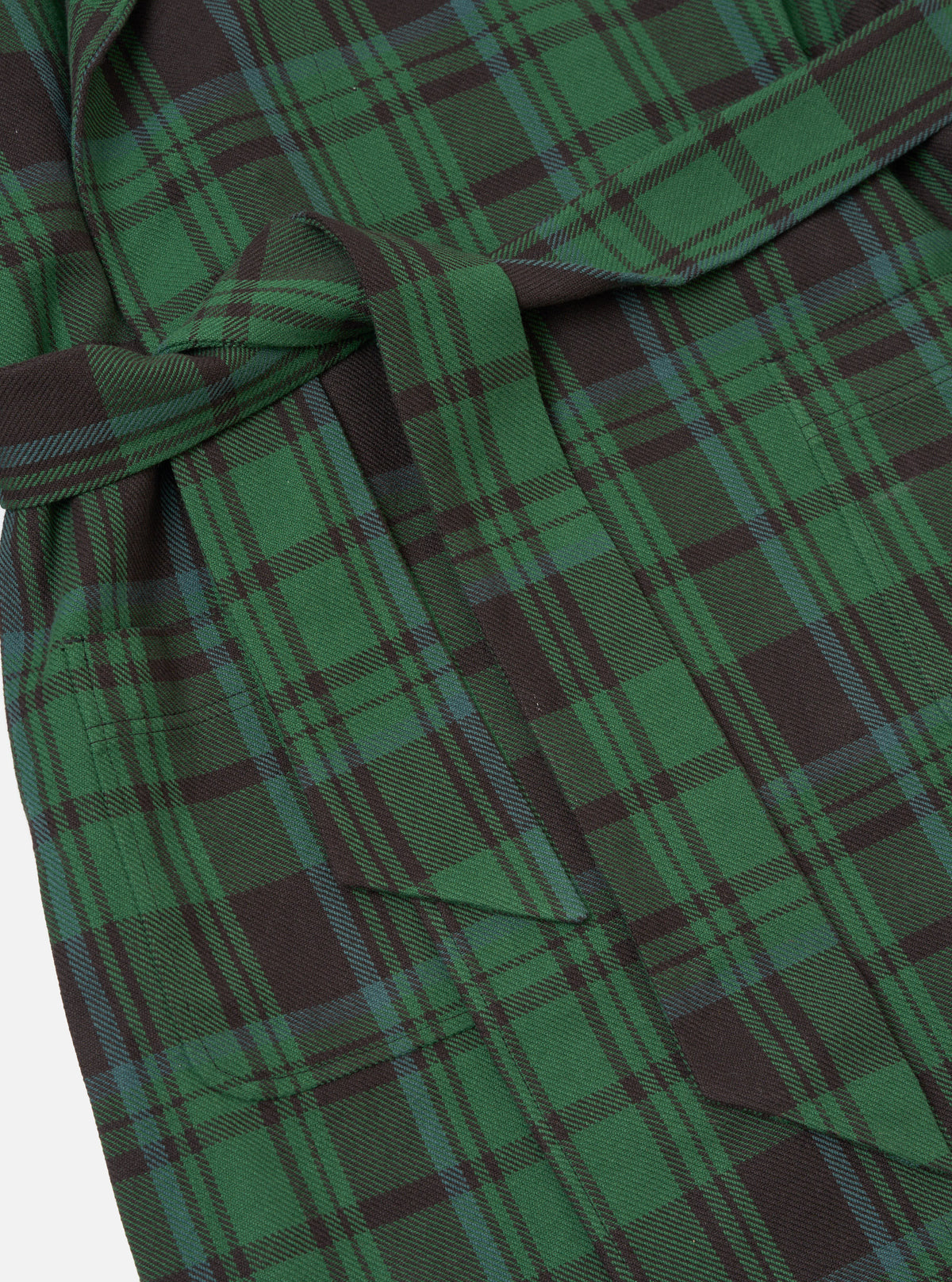 Green Twill Check Dressing Gown