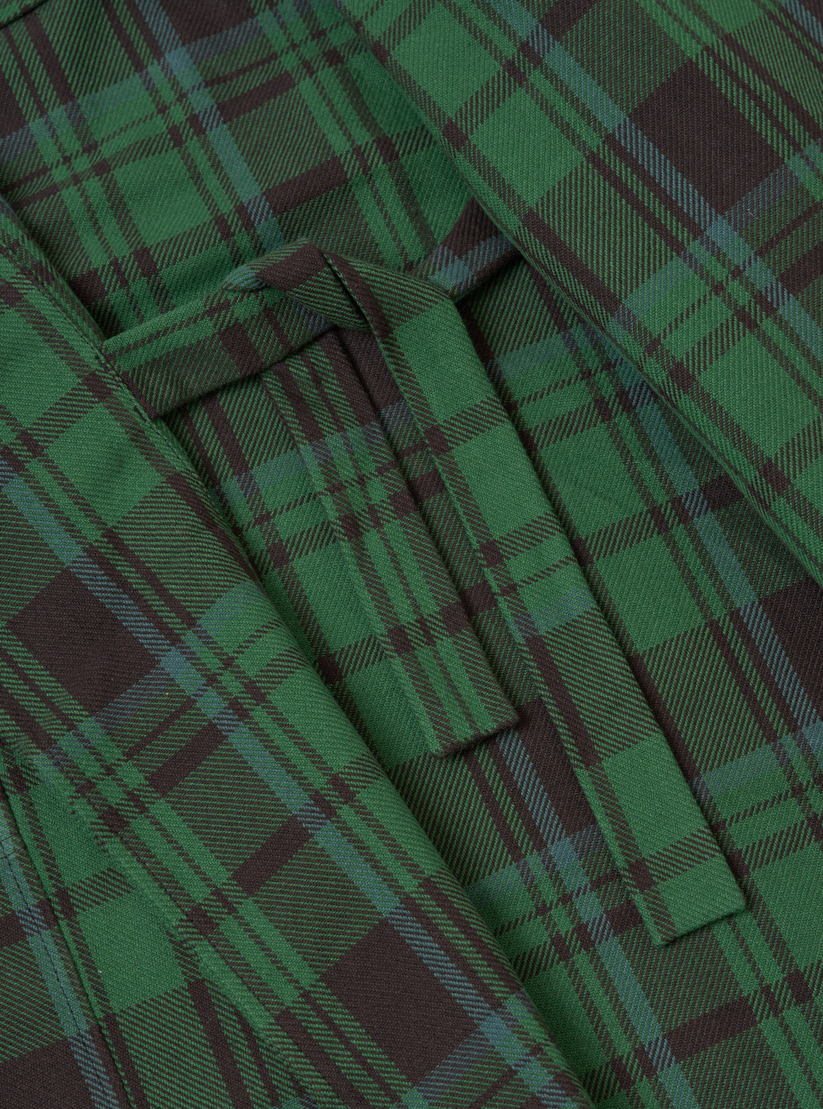 Green Twill Check Dressing Gown