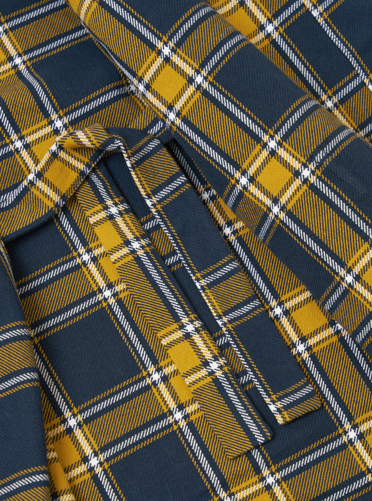 Navy Twill Check Dressing Gown