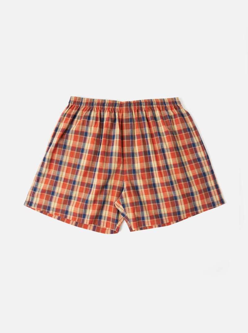 Orange/Navy Madras Check Boxer Short