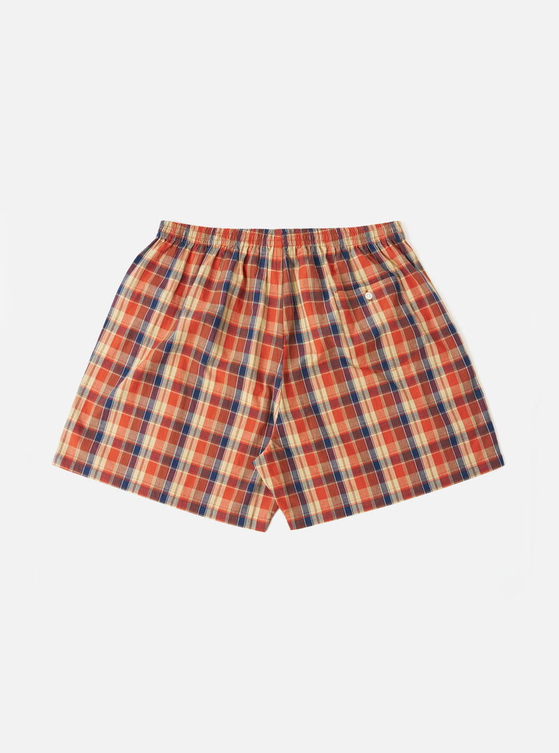 Orange/Navy Madras Check Boxer Short