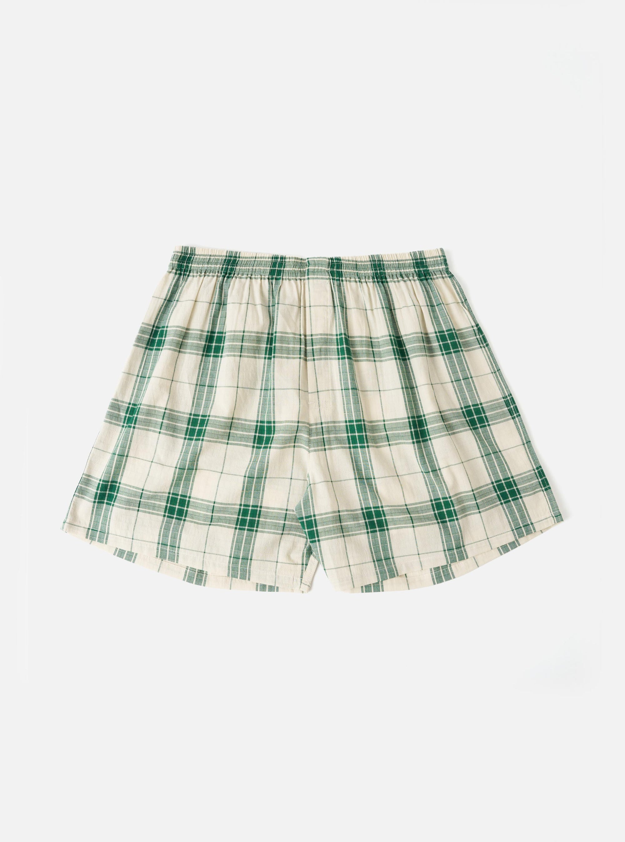 Ecru/Green Madras Check Boxer Short