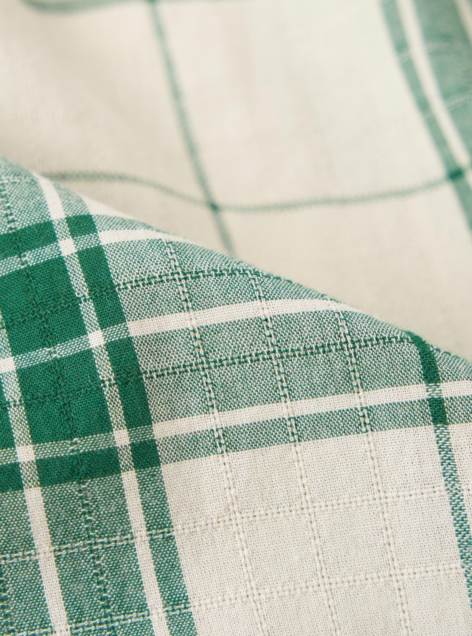 Ecru/Green Madras Check Boxer Short