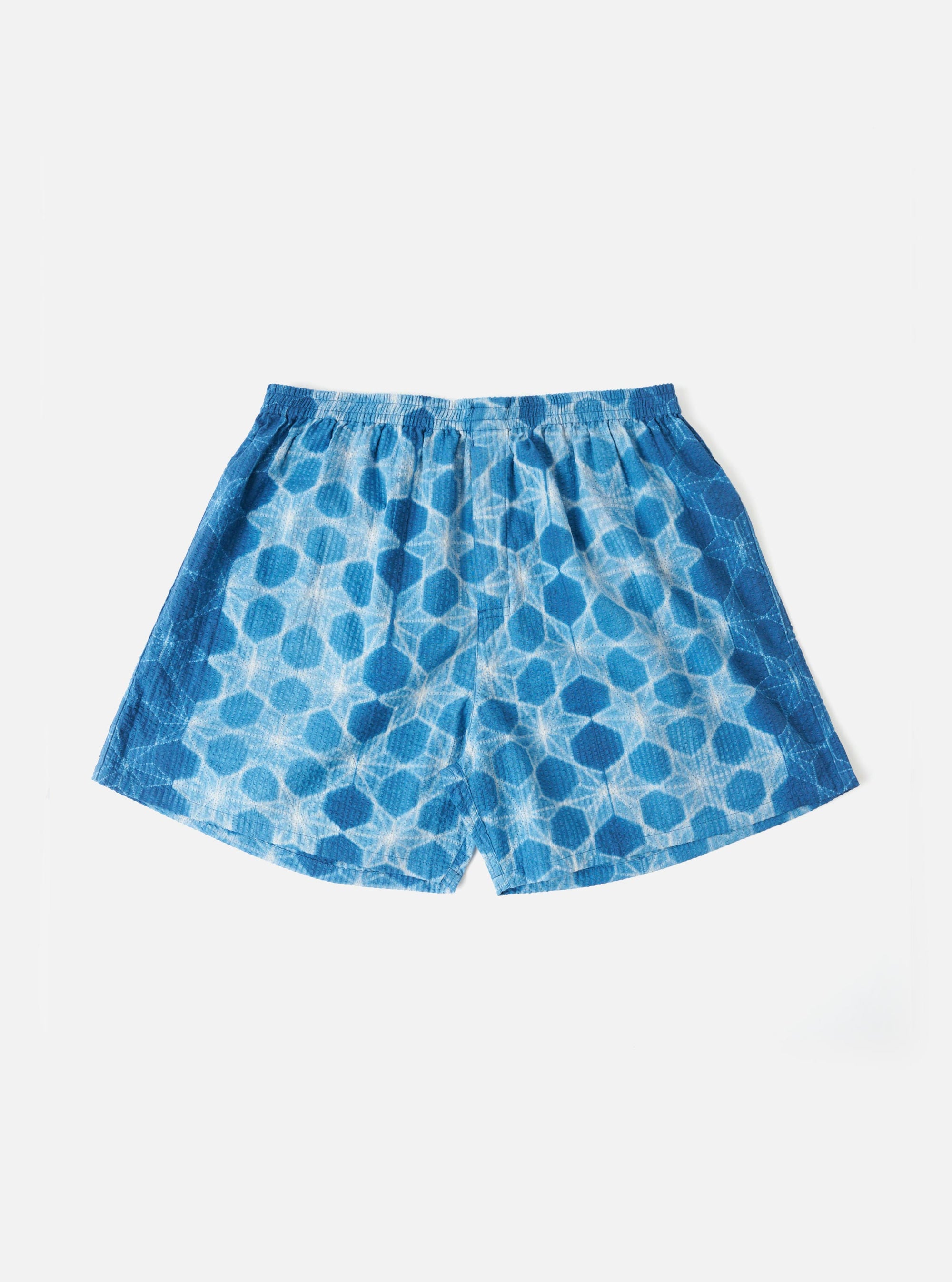 Washed Indigo Needle Tie N Dye Boxer Short