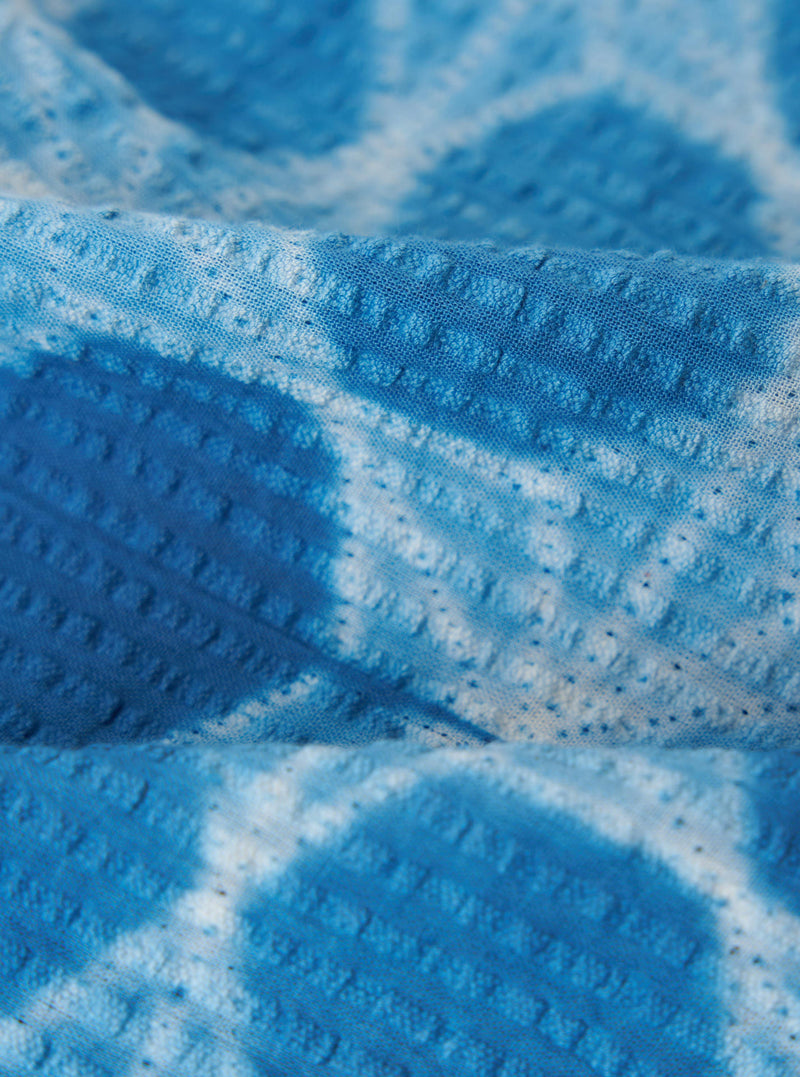 Washed Indigo Needle Tie N Dye Boxer Short