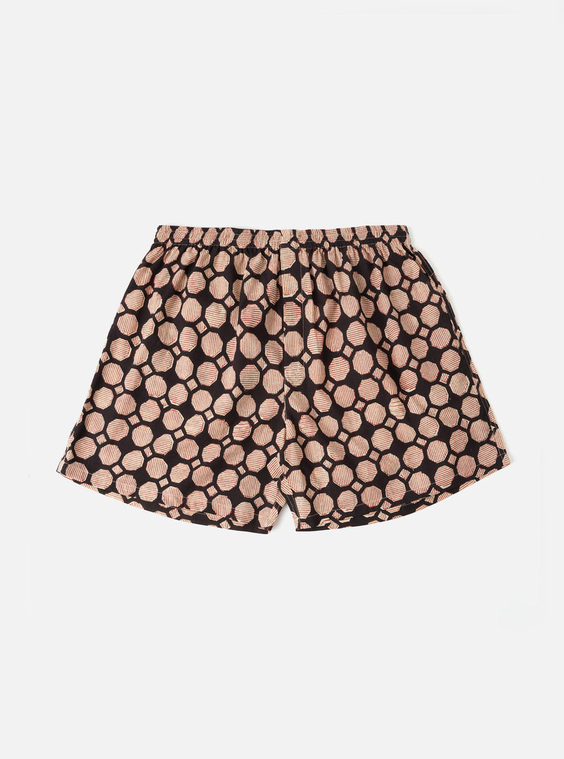 Black Hand Block Print Boxer Short
