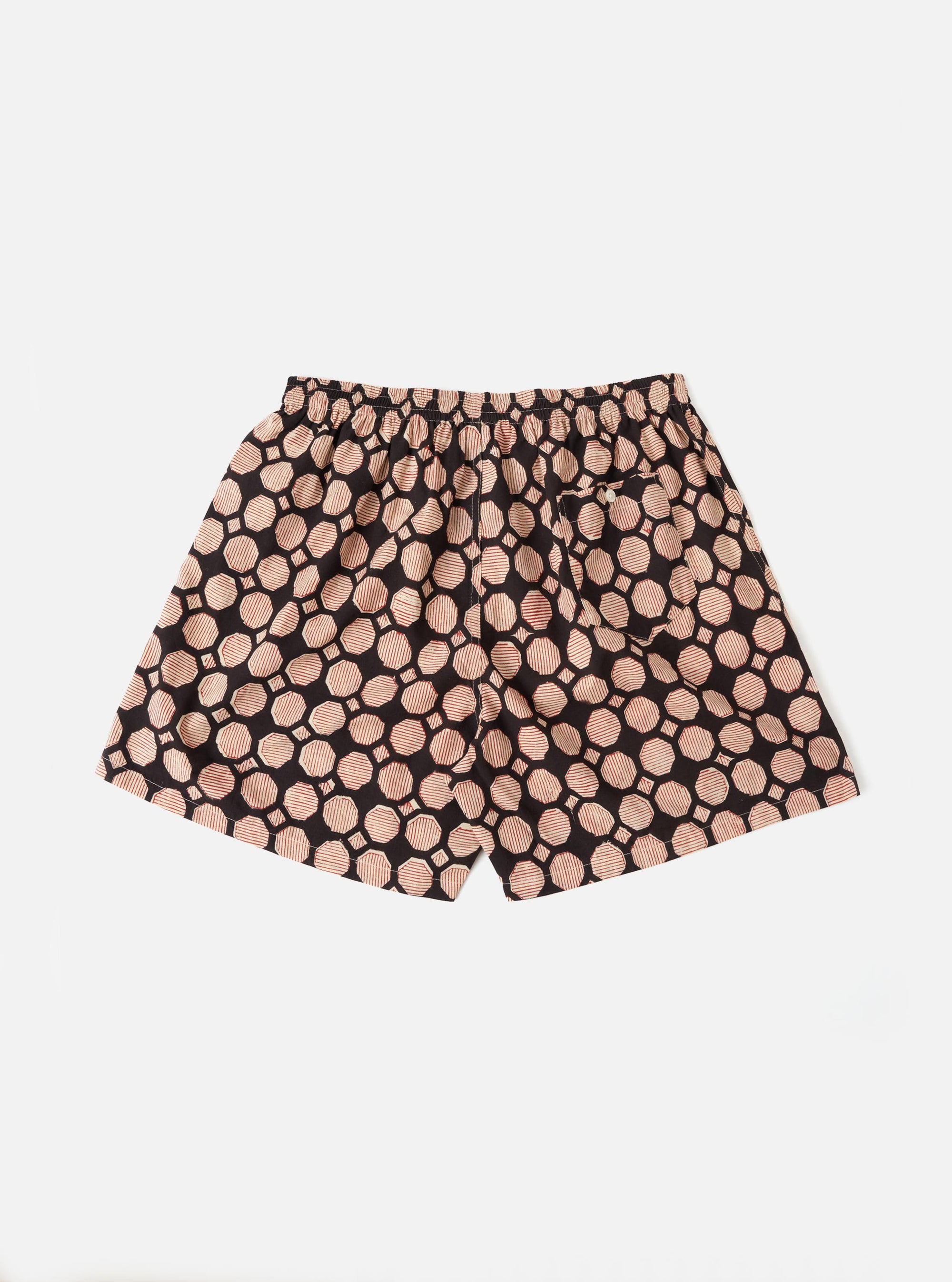 Black Hand Block Print Boxer Short