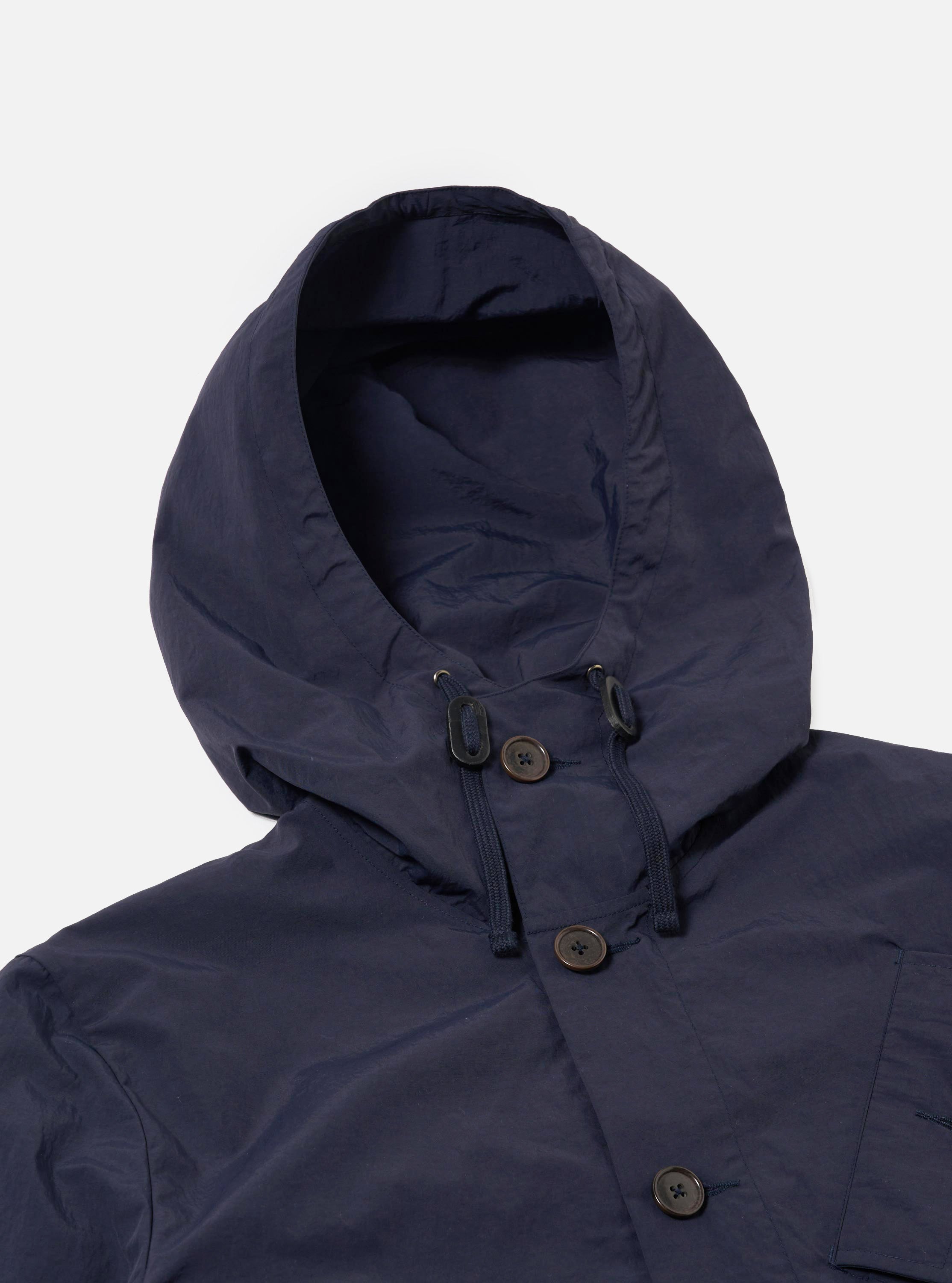 Men's Navy Seo Recycled Nylon Boston Parka – Universal Works