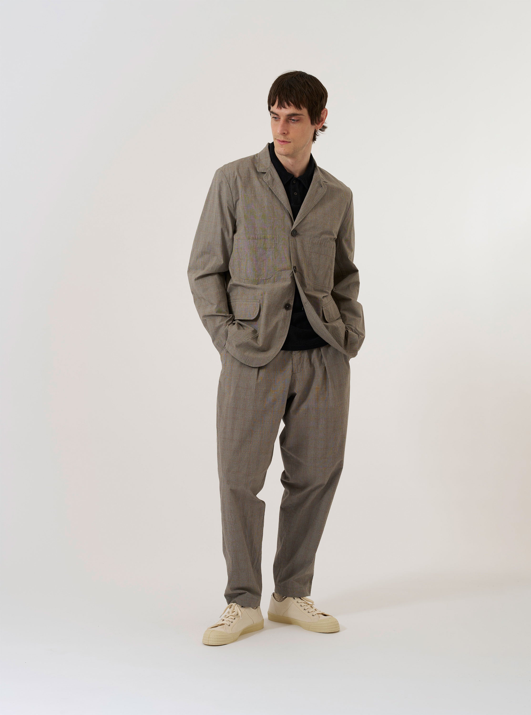 Men's Grey Brown Wales Glen Check Barra Jacket – Universal Works