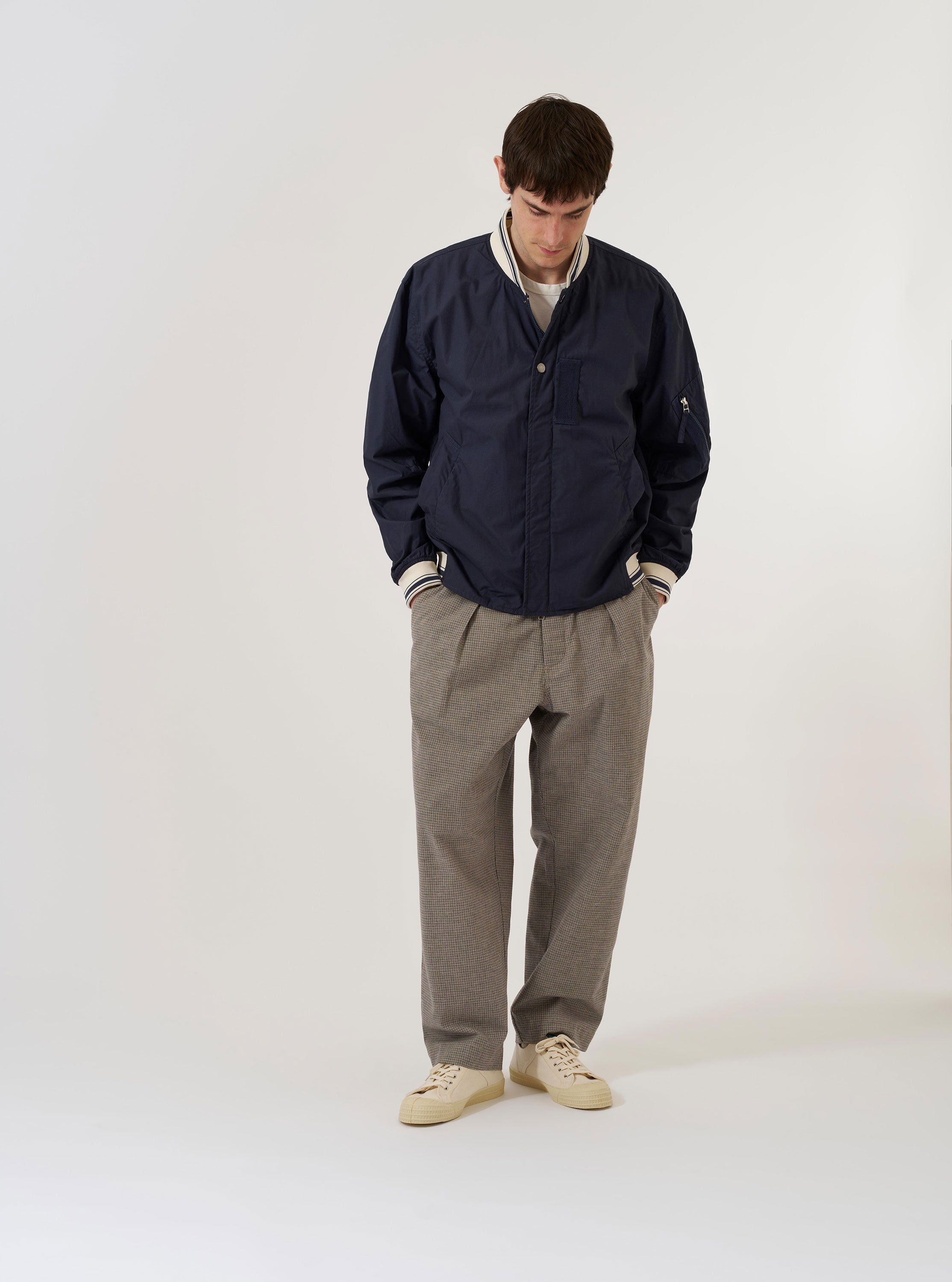Men's Navy Peached Poplin NS Bomber Jacket – Universal Works