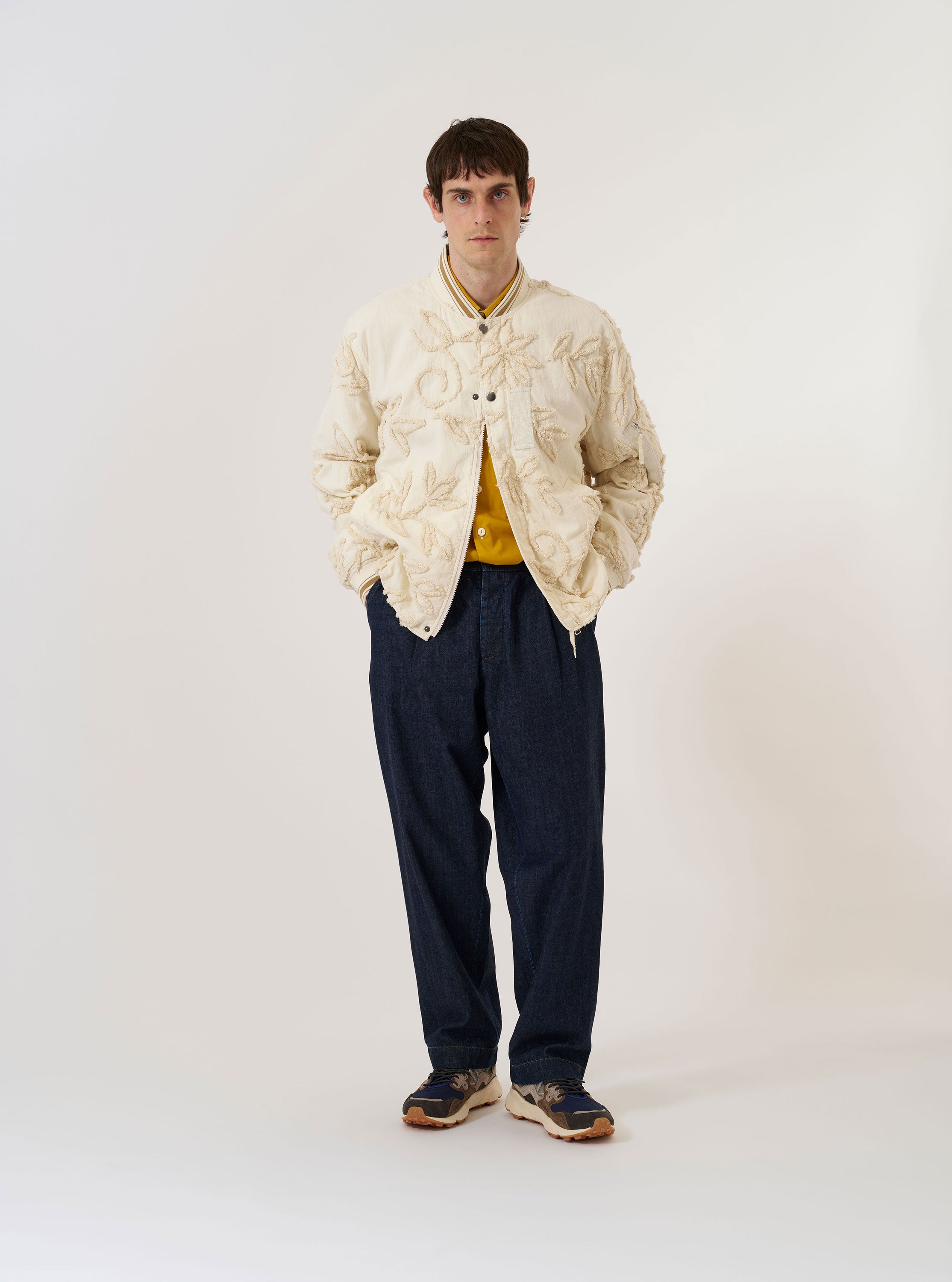 Men's Ecru 3D Flower NS Bomber Jacket – Universal Works