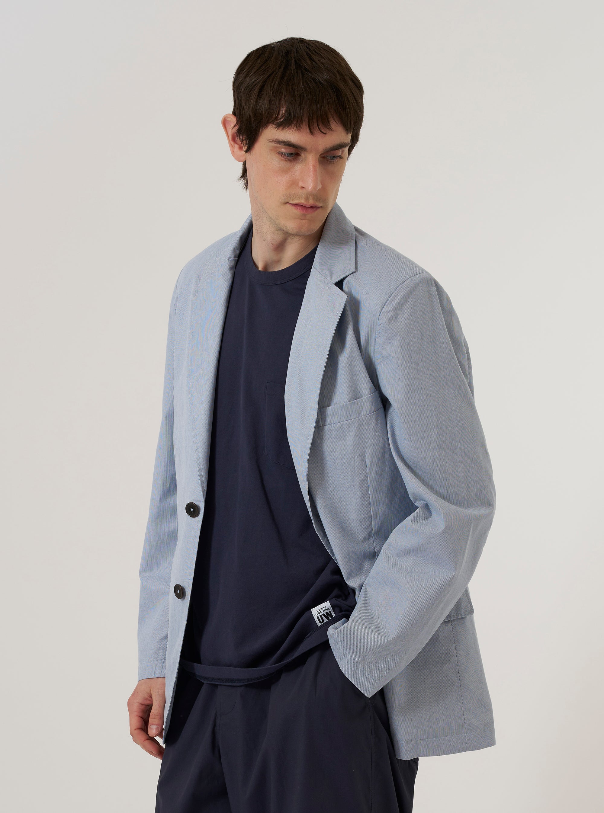 Navy Kennedy Stripe Boston Blazer