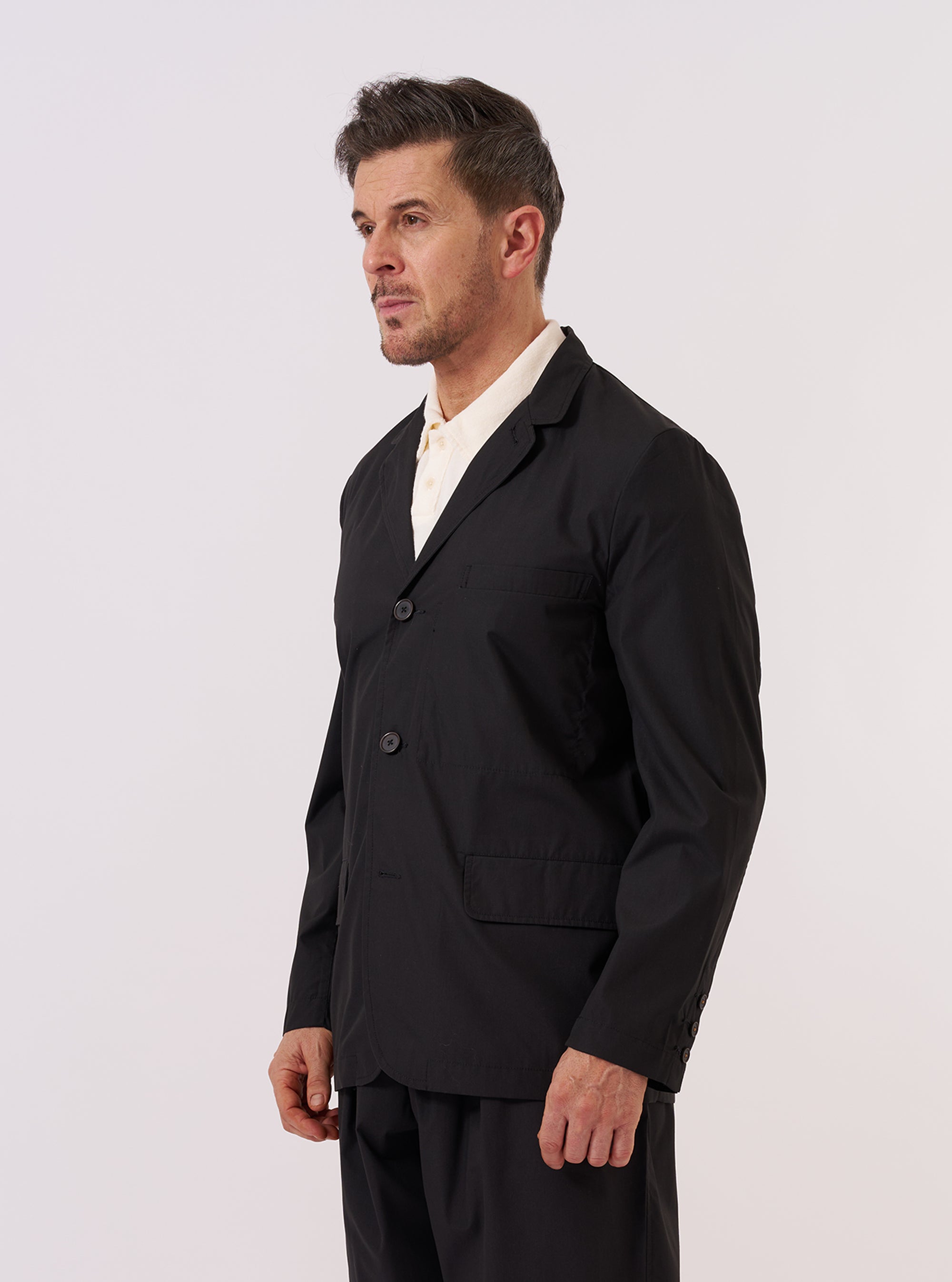 Black Recycled Polytech Capitol Jacket