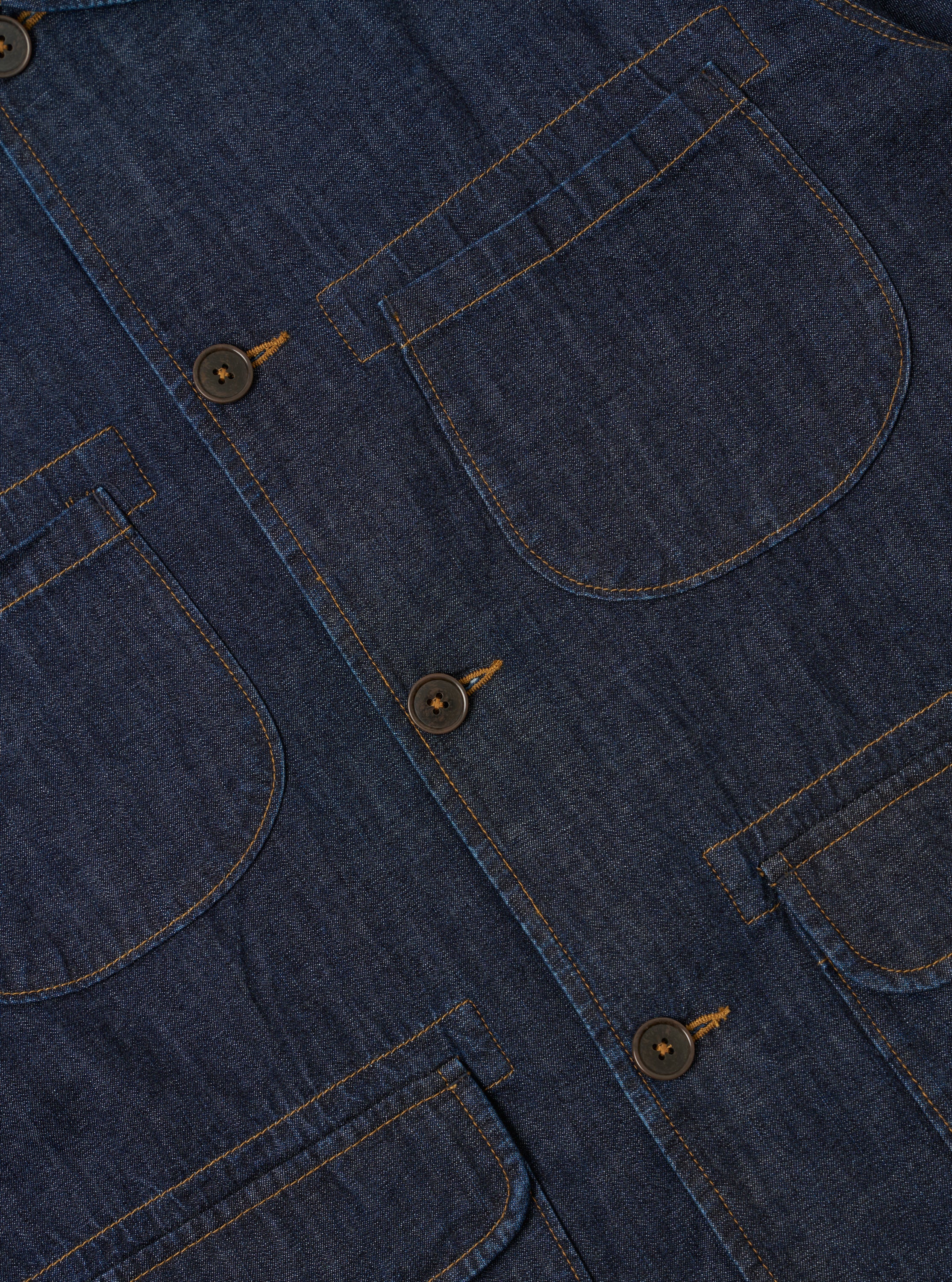 Men's Indigo Kaihara LT WT Denim Labour Chore Jacket – Universal Works