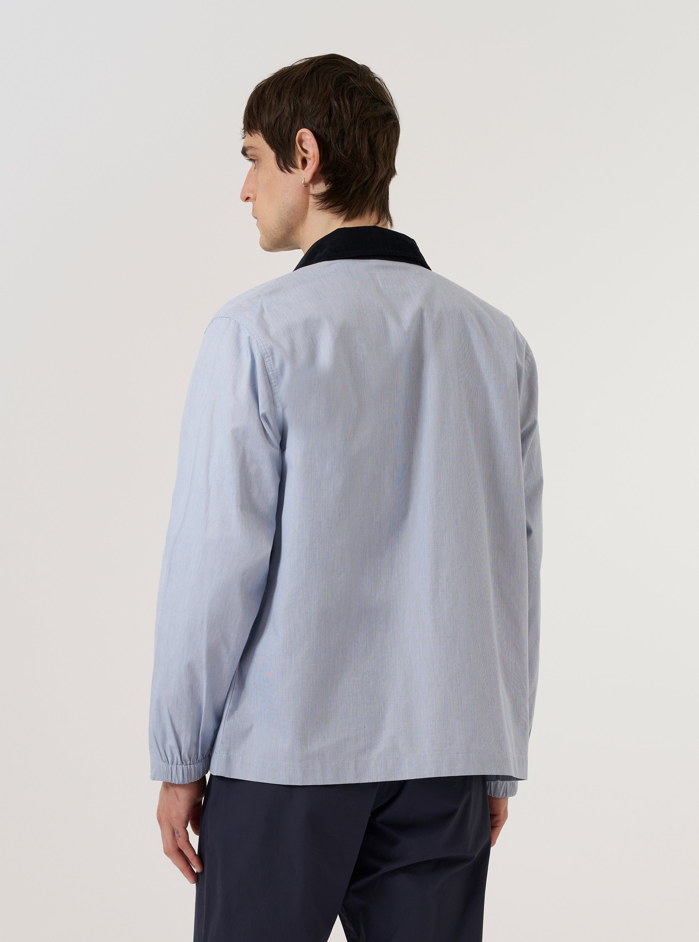 Men's Navy Kennedy Stripe Labour Jacket – Universal Works