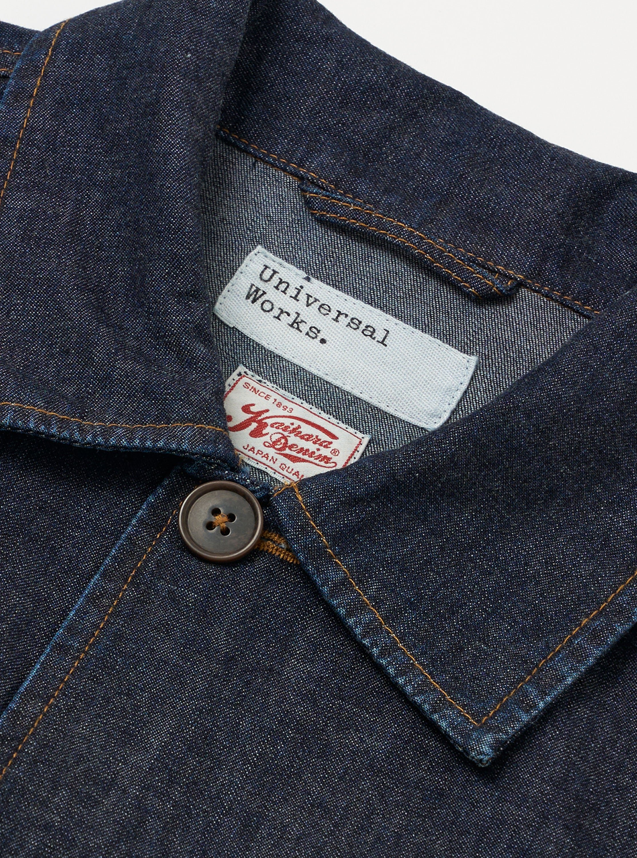 Men's Indigo Kaihara LT WT Denim Chore Jacket – Universal Works