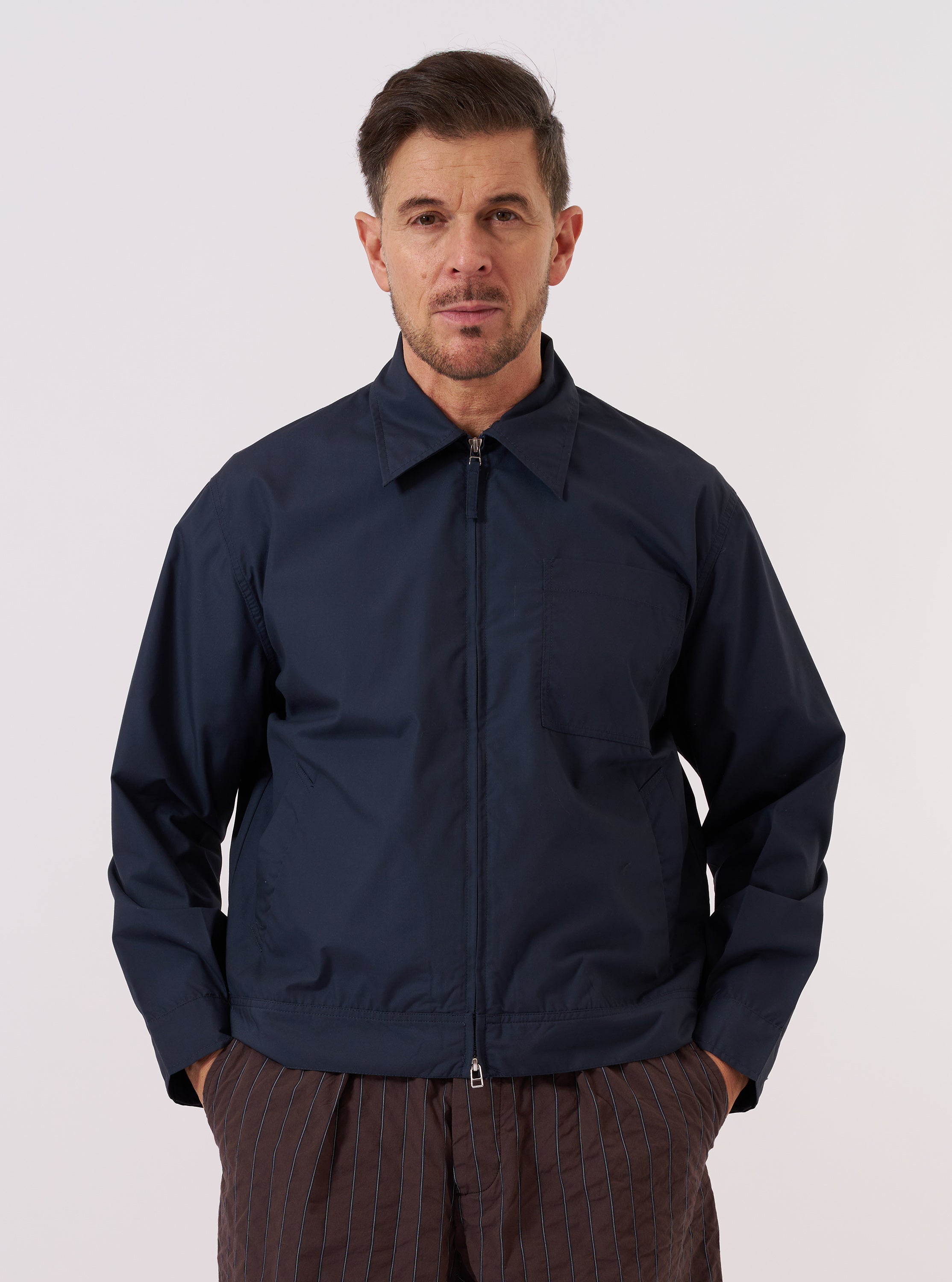 Men's Navy Recycled Poly Tech Rose Bowl Jacket – Universal Works