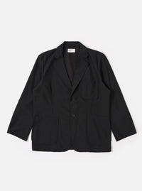 Black Tropical Suiting Two Button Jacket