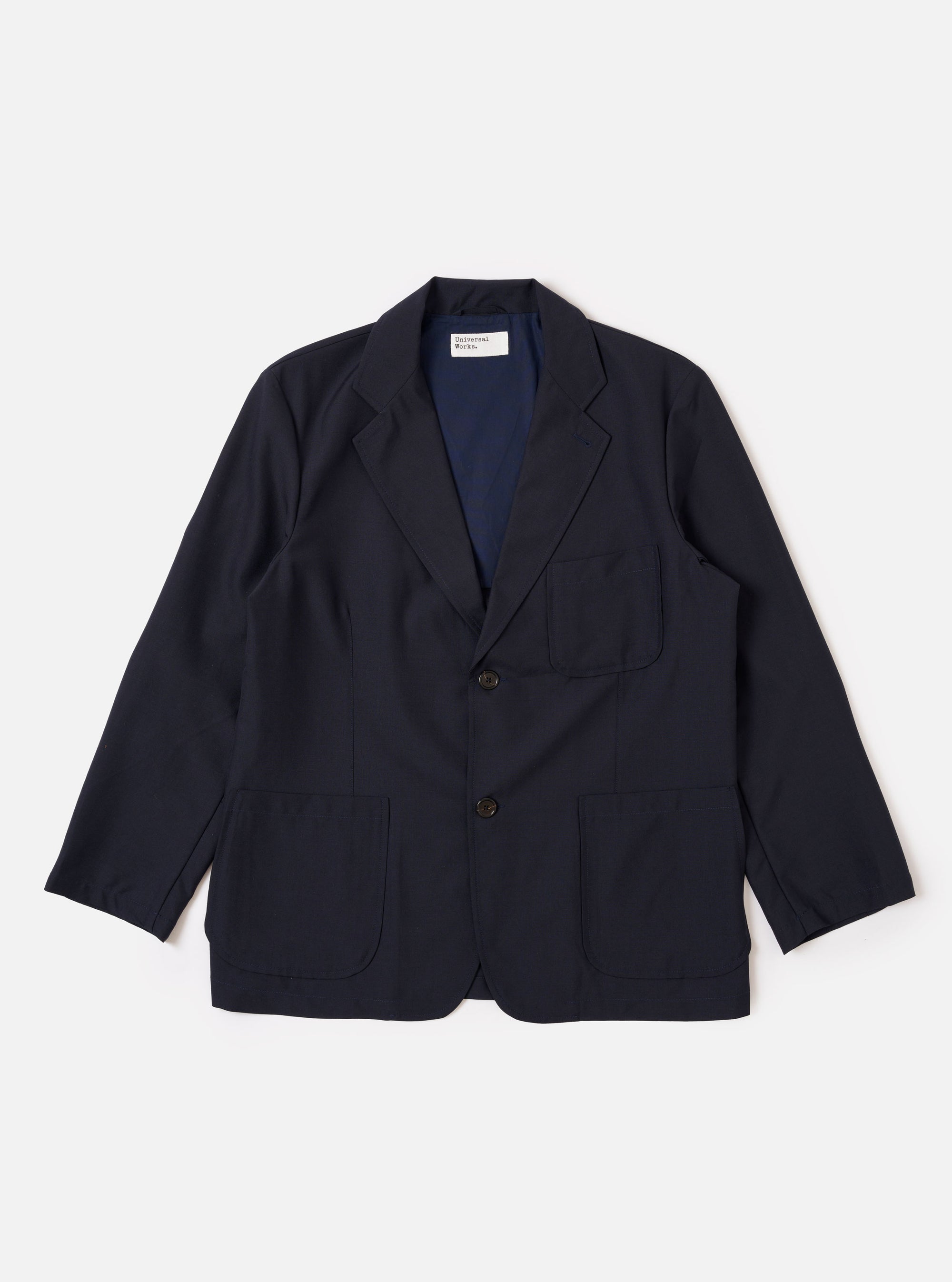 Navy Tropical Suiting Two Button Jacket