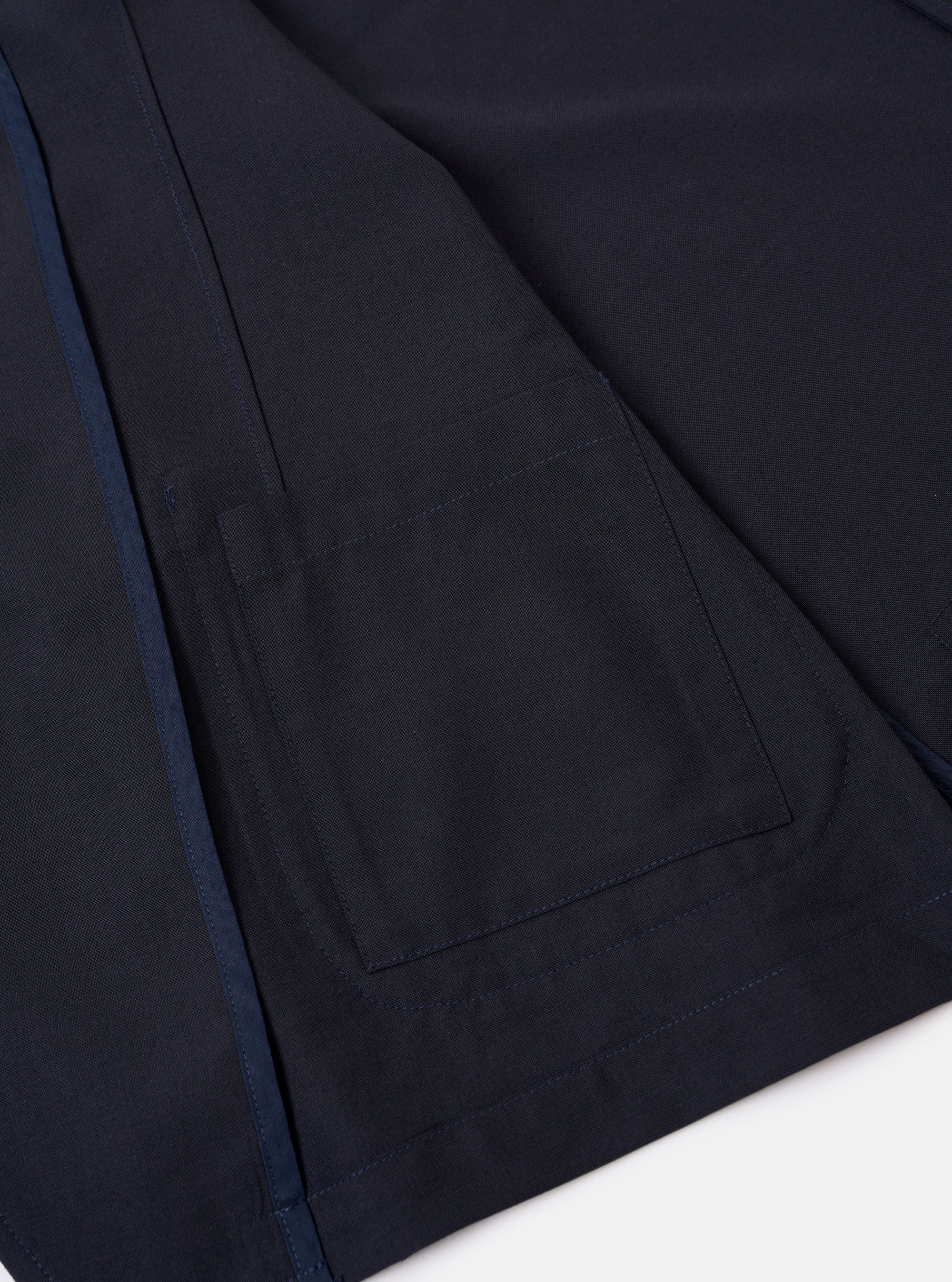 Navy Tropical Suiting Two Button Jacket