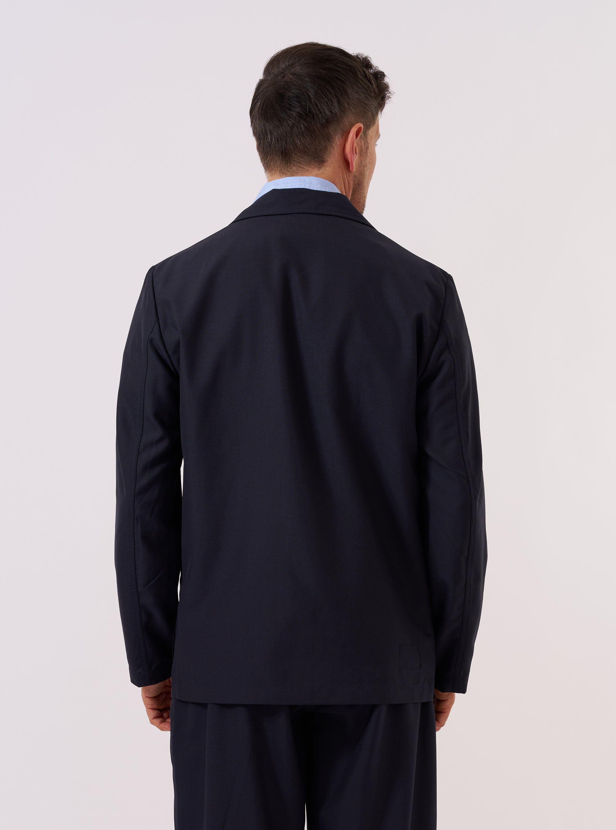 Navy Tropical Suiting Two Button Jacket