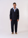 Navy Tropical Suiting Two Button Jacket