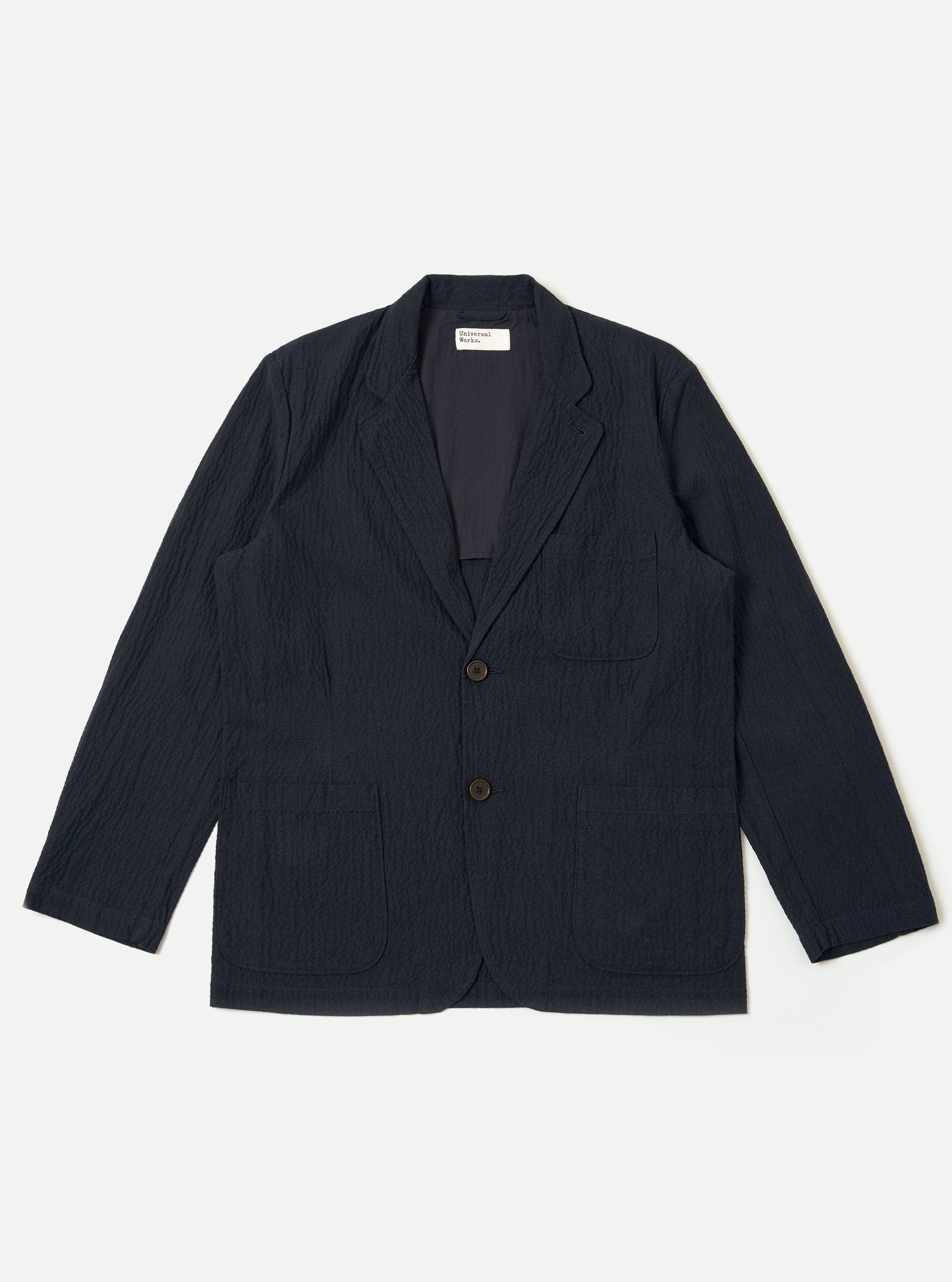 Men's Dark Navy Ospina Cotton Two Button Jacket – Universal Works
