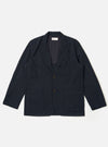 Dark Navy Ospina Cotton Two Button Jacket